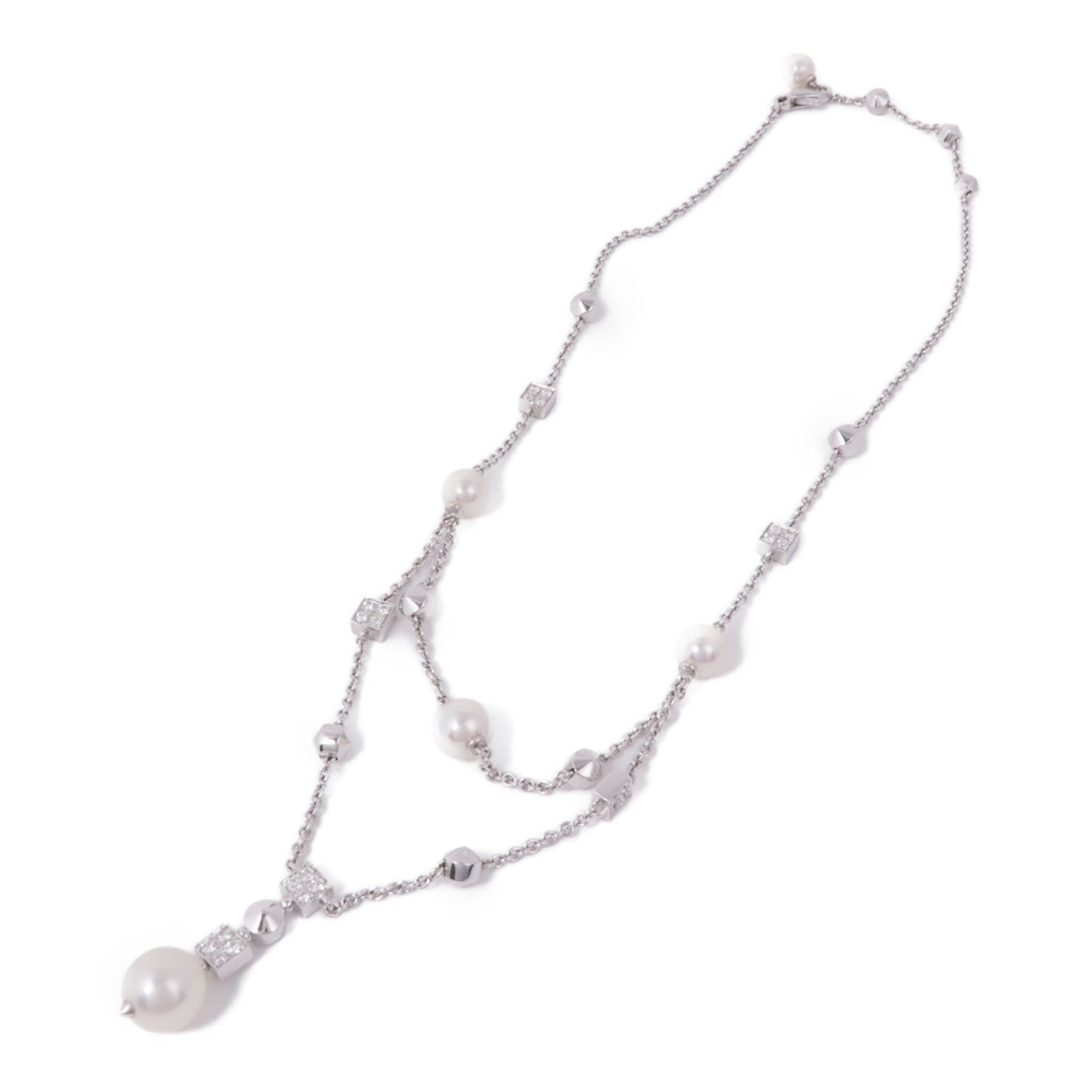 BVLGARI 18K白金Lucea Diamond Pearl Necklace珍珠/鑽石項鍊