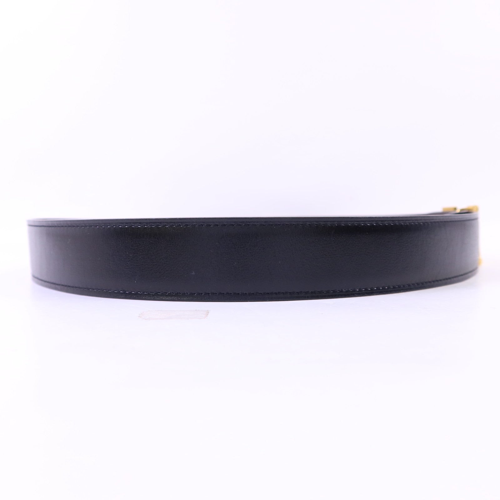 HERMES Box/Togo皮革Constance H Belt 90cm金扣皮帶Noir/Chocolat