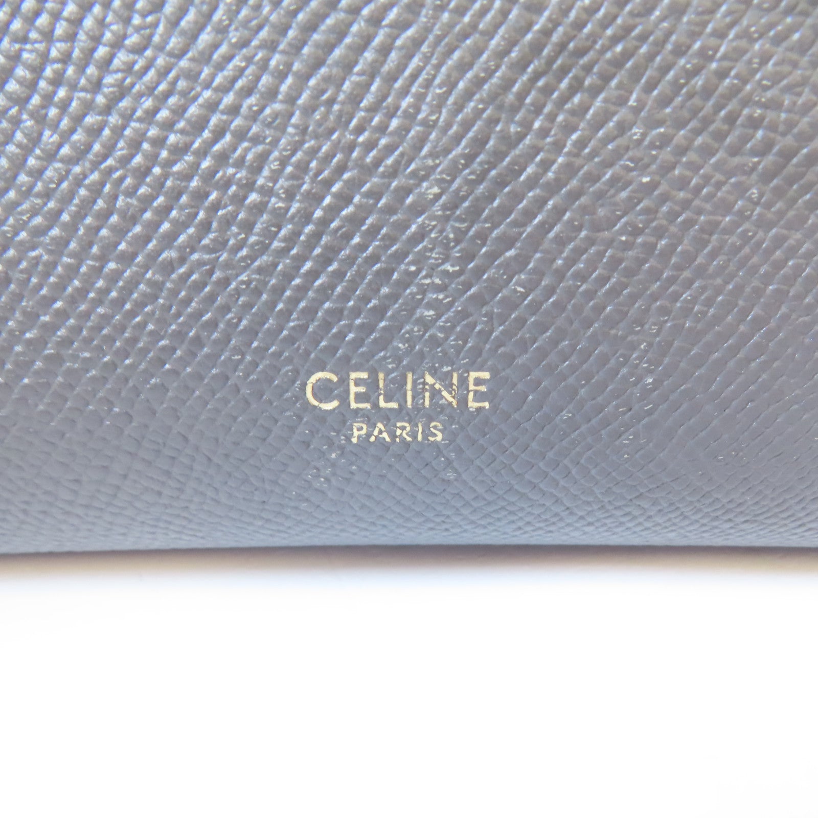 CELINE 牛皮皮革Nano Belt Bag金扣手挽肩背兩用袋灰色