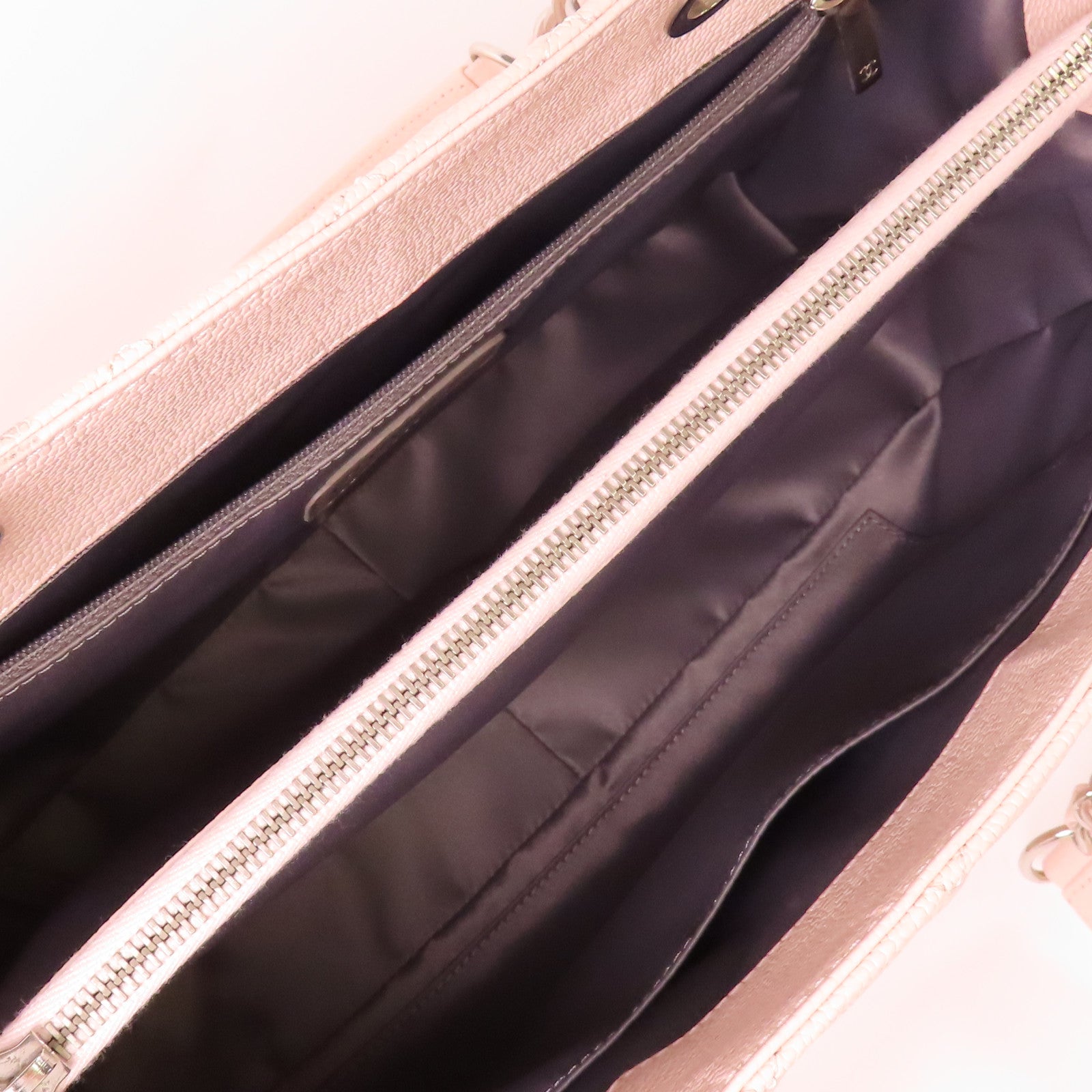 CHANEL 【激減優惠】牛皮皮革GST Grand Shopping Tote Bag銀扣肩背袋