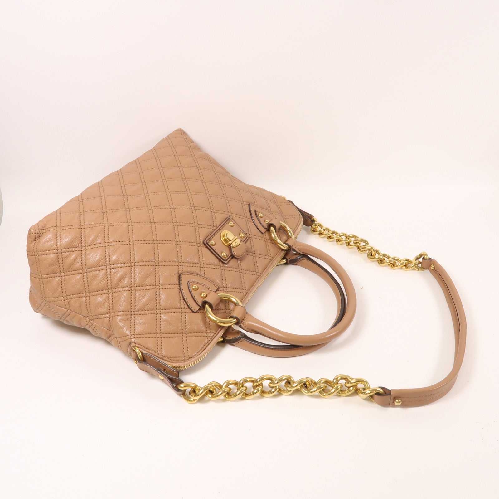 MARC JACOBS 牛皮皮革Shoulder Bag金扣手挽肩背兩用袋粉紅色