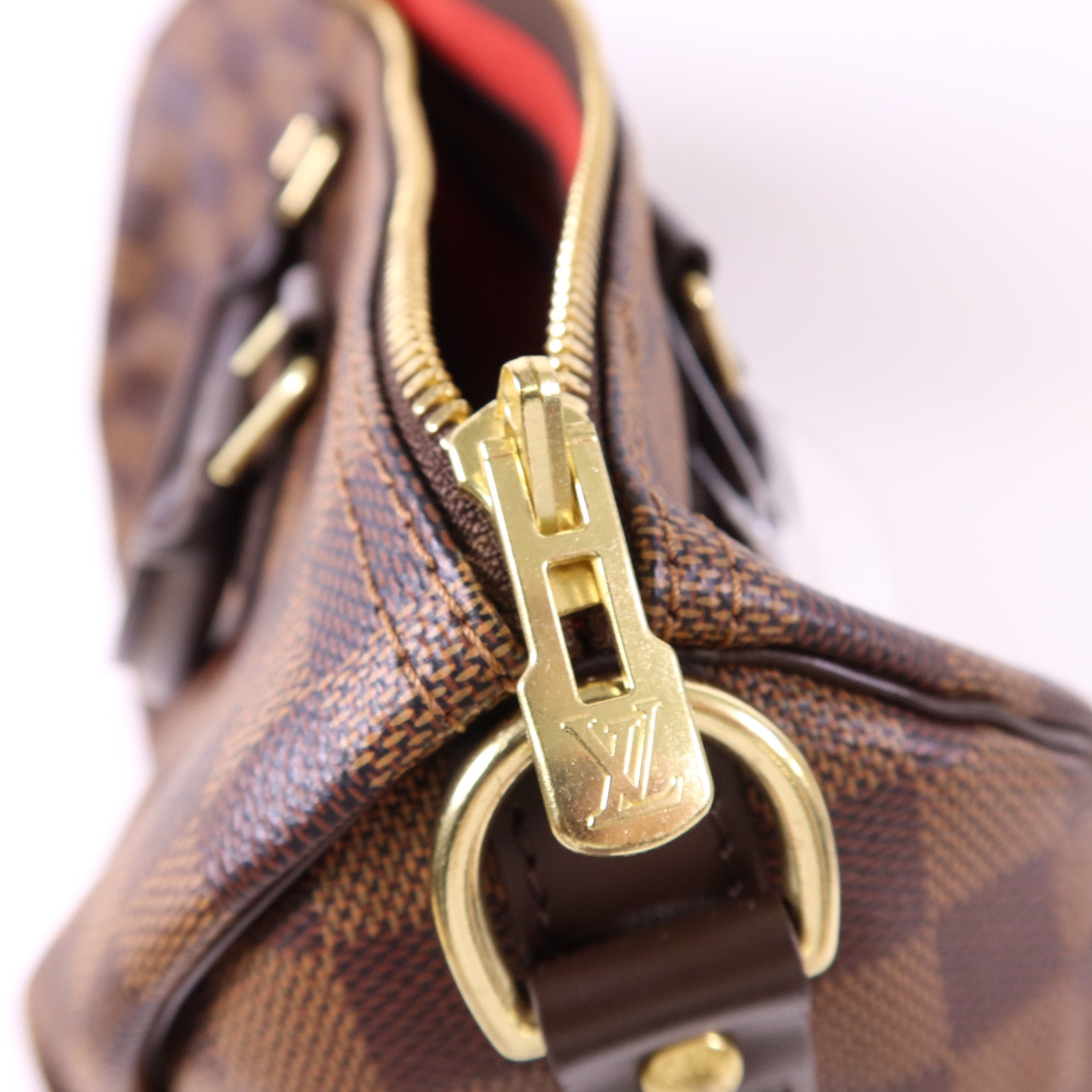 LOUIS VUITTON Damier Speedy Bandouliere 30金扣手挽肩背兩用袋棕色