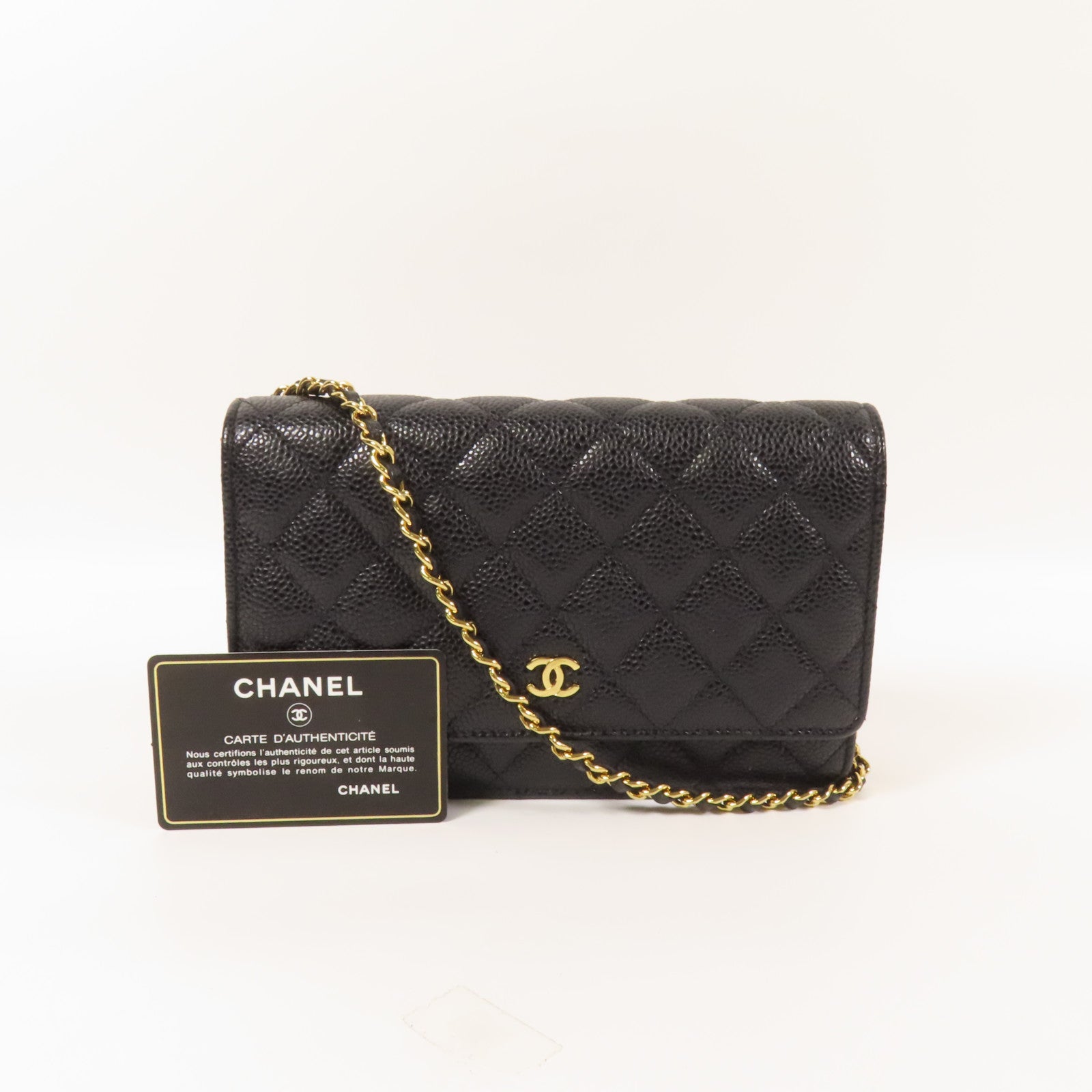 CHANEL 牛皮皮革WOC Wallet On Chain金扣鏈帶肩背袋