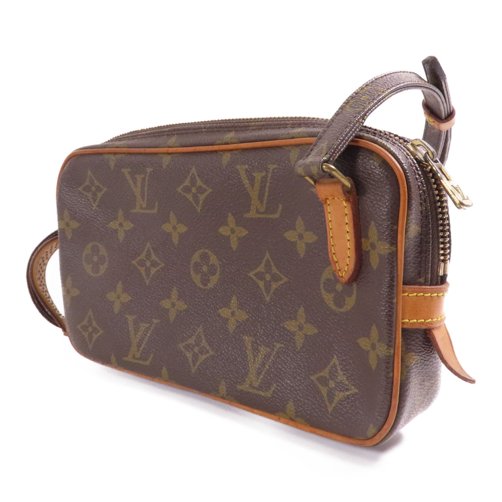 LOUIS VUITTON 【激減優惠】Monogram Marly Bandouliere金扣肩背袋棕色