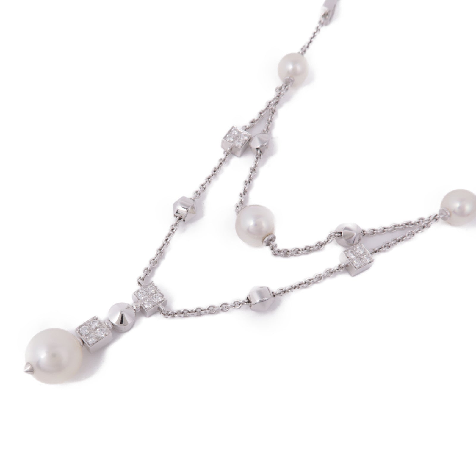 BVLGARI 18K白金Lucea Diamond Pearl Necklace珍珠/鑽石項鍊
