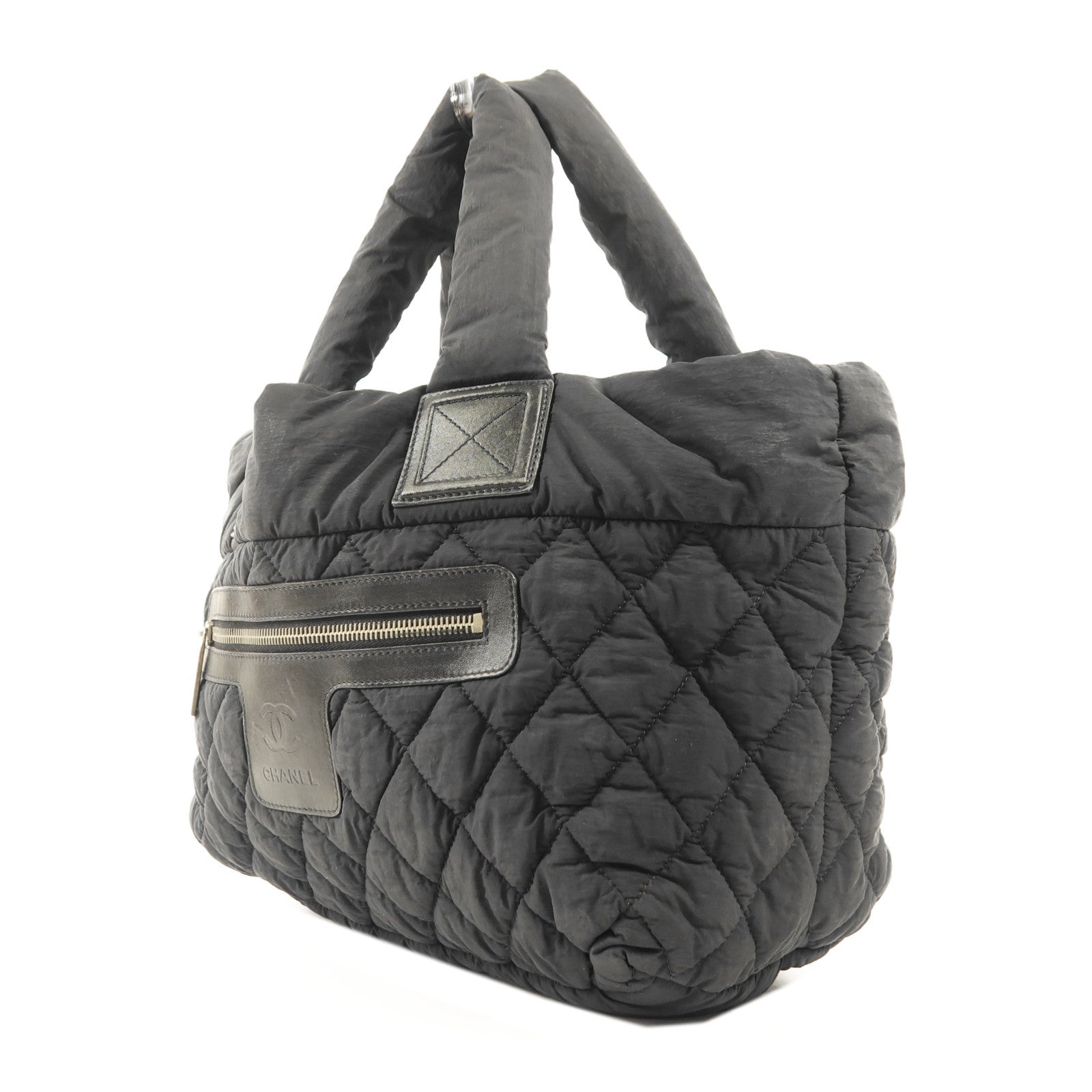 CHANEL 尼龍Coco Cocoon銀扣肩背袋