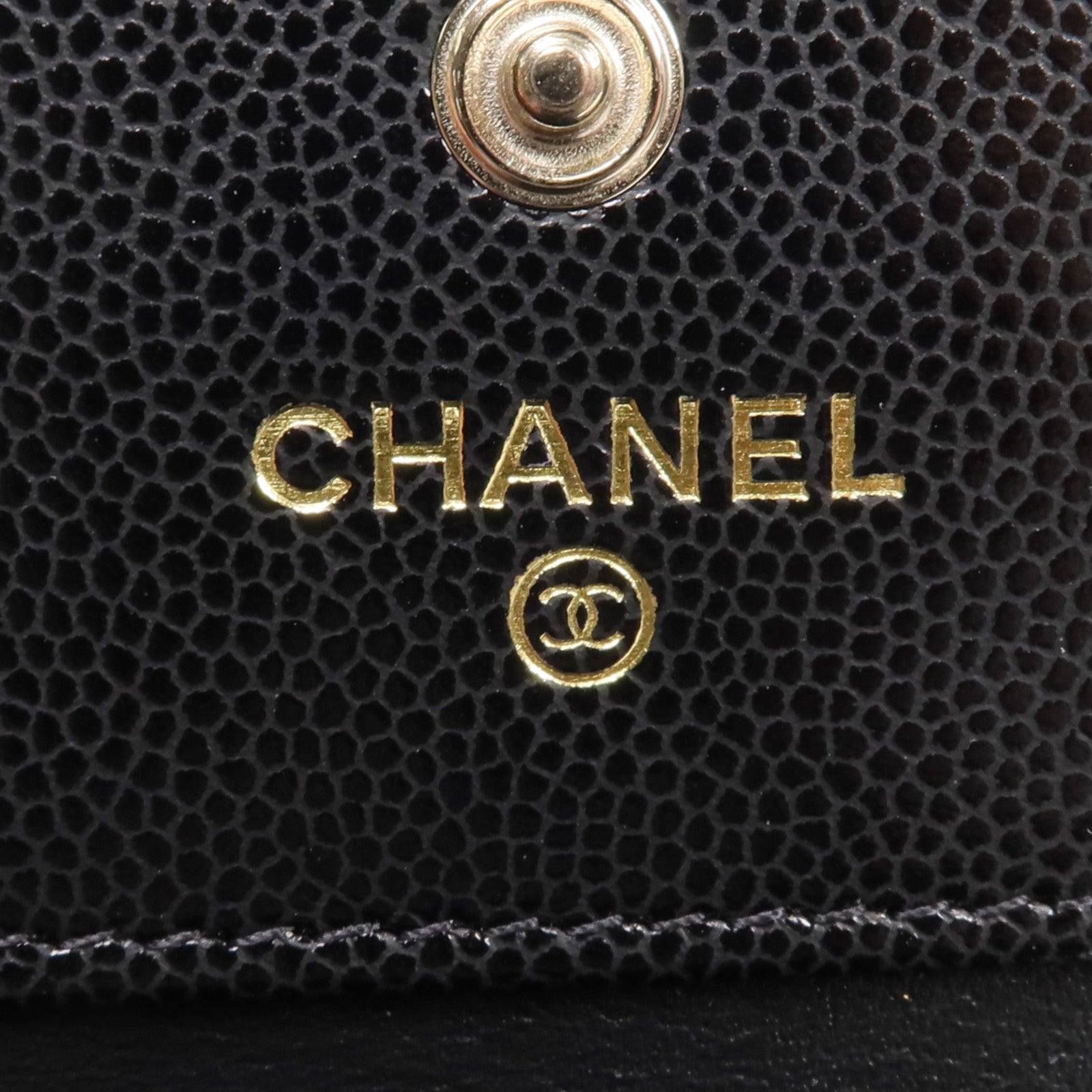 CHANEL 牛皮皮革Wallet金扣錢包
