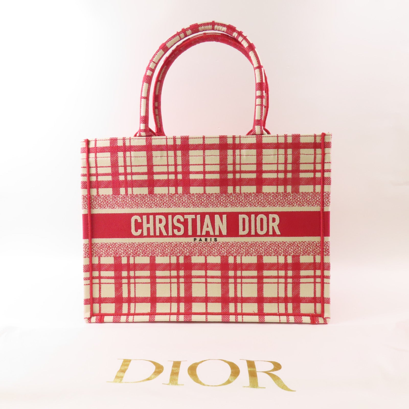 Dior CD Book Tote Canvas Red White