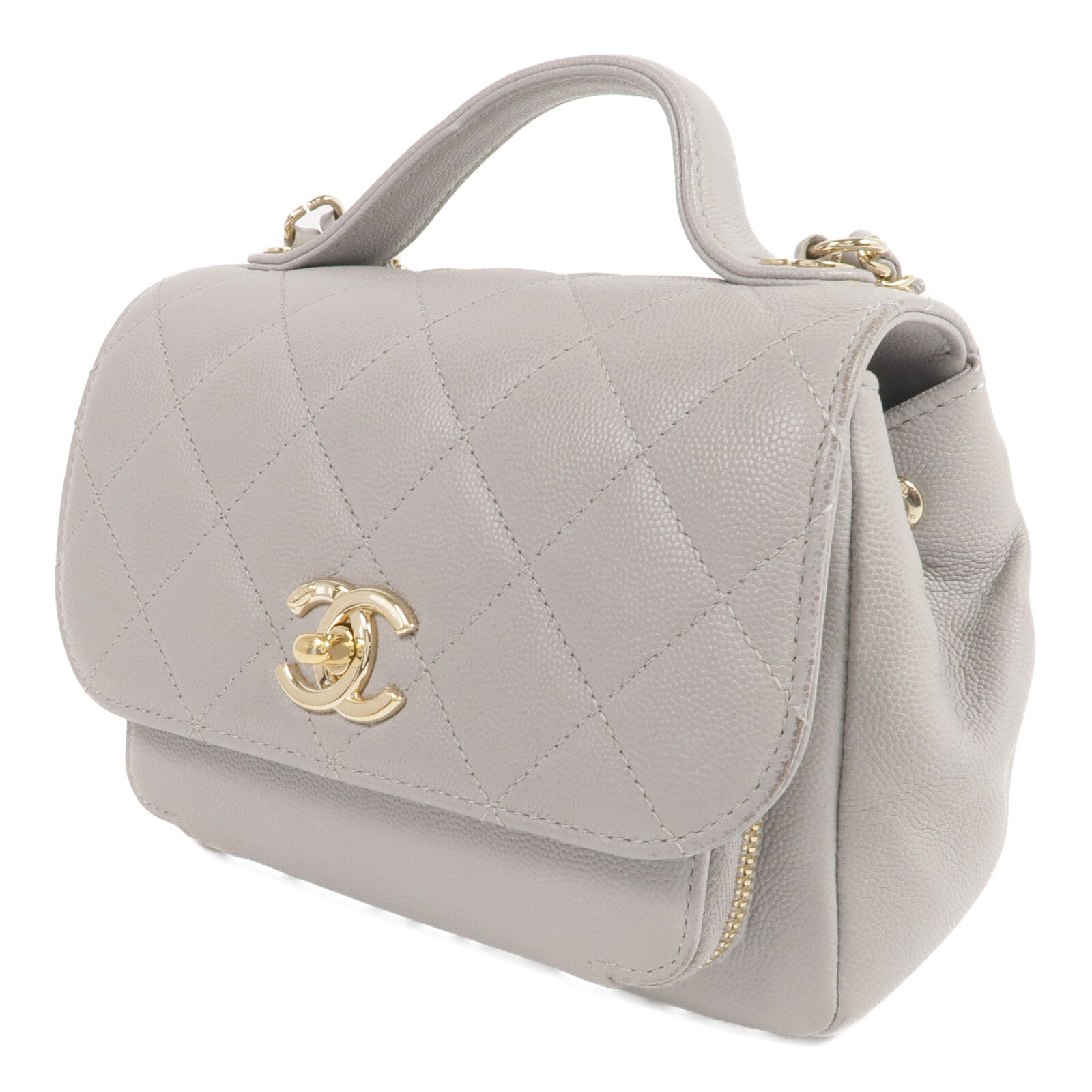 CHANEL 牛皮皮革2way Chain Shoulder Bag金扣手挽肩背兩用袋
