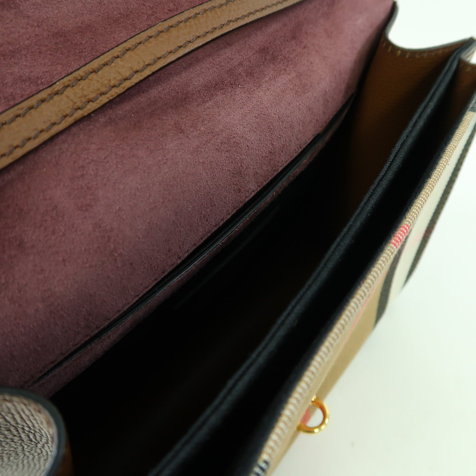 BURBERRY 牛皮皮革Shoulder Bag金扣肩背袋啡色