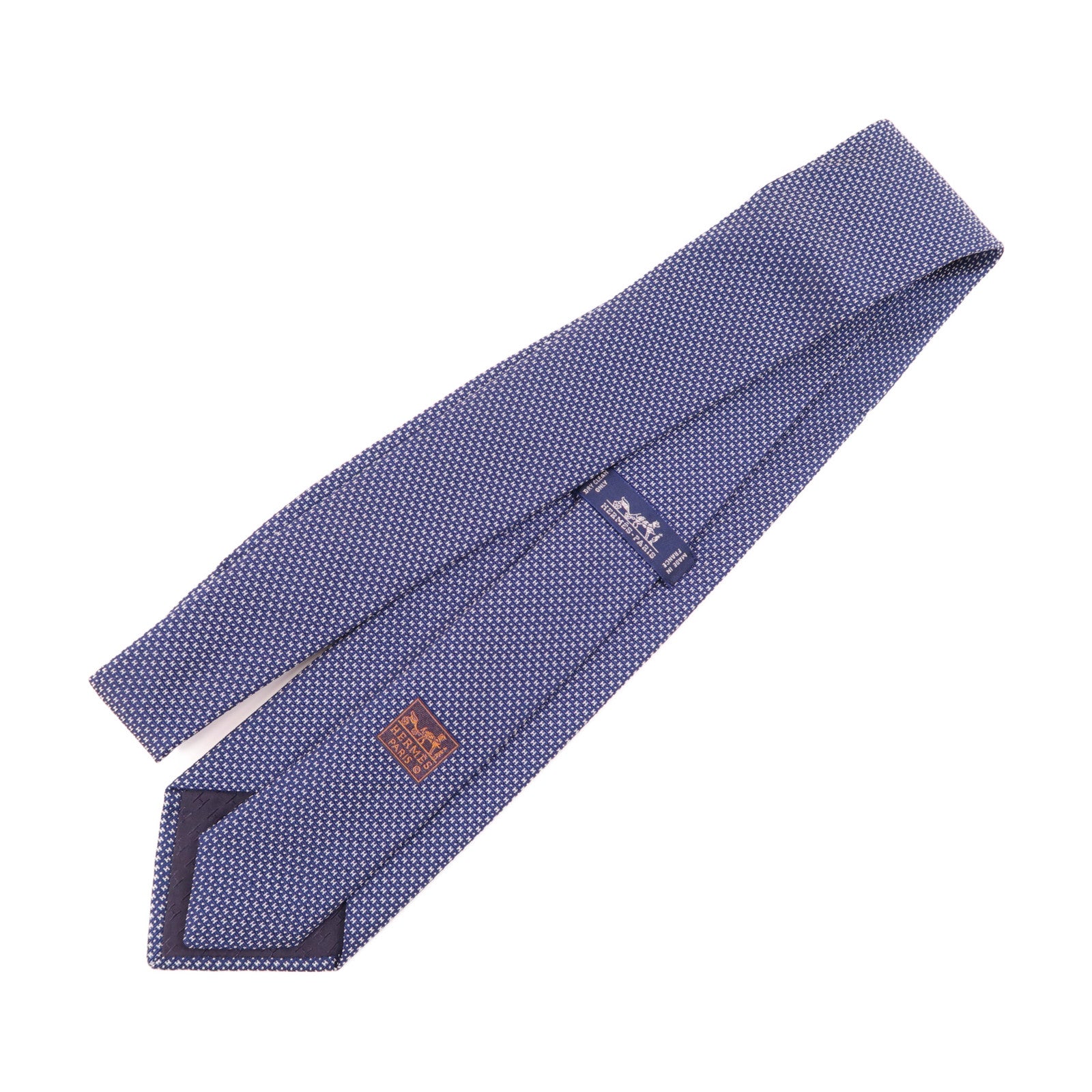 HERMES 絲質Tie領帶藍色