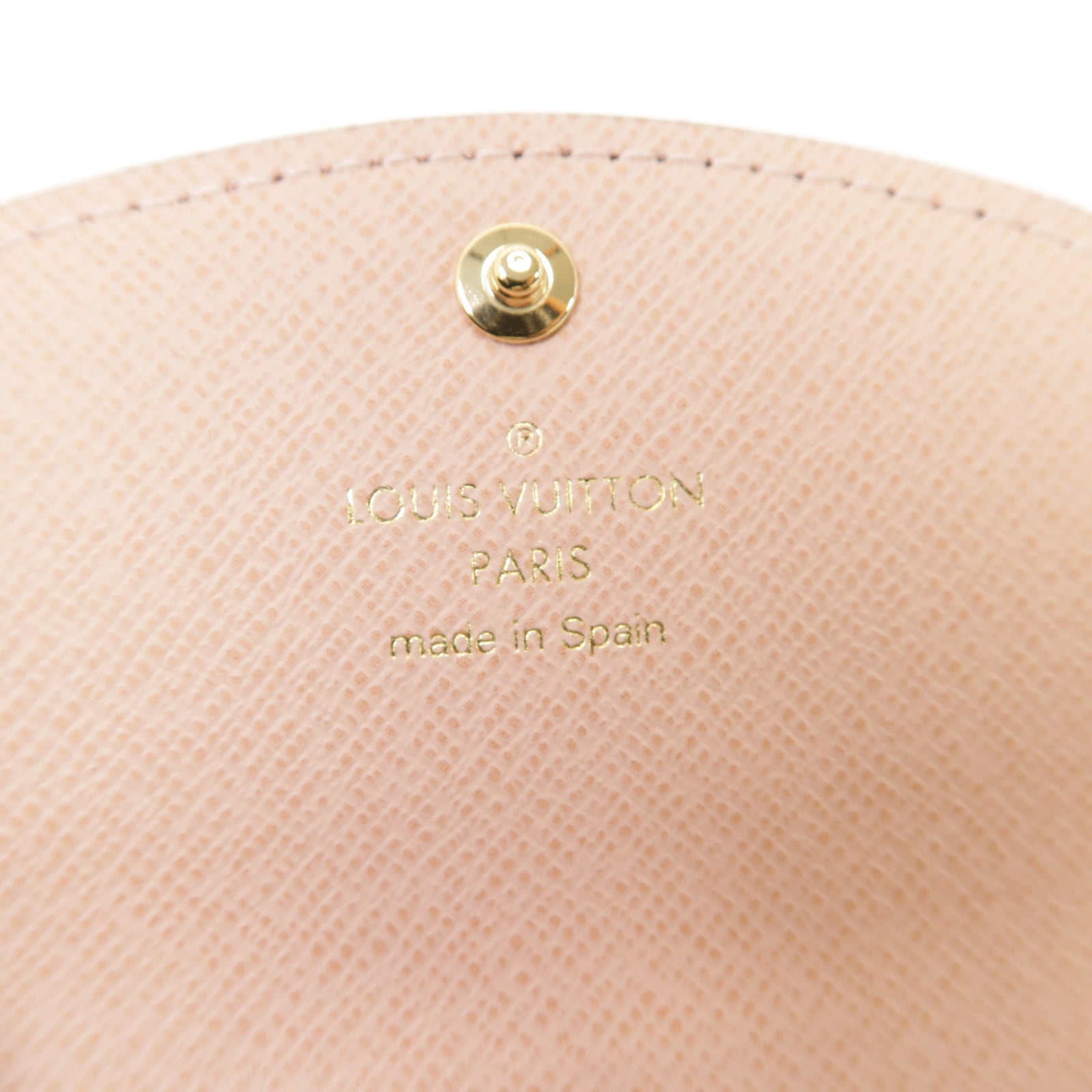LOUIS VUITTON Monogram Card Case金扣卡片套棕色/粉紅色