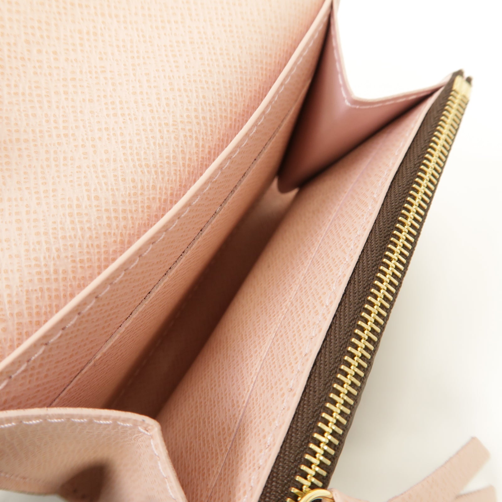 LOUIS VUITTON Monogram Card Case金扣卡片套棕色/粉紅色