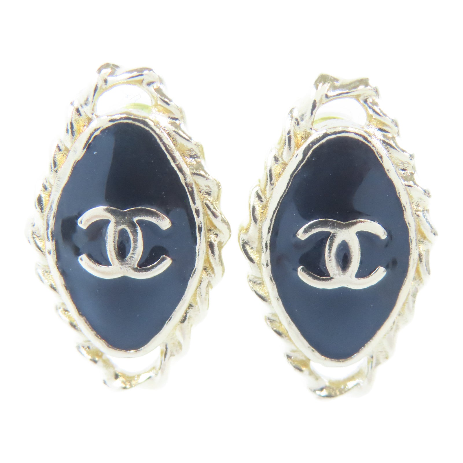 CHANEL 金屬Earrings耳環黑色/金色