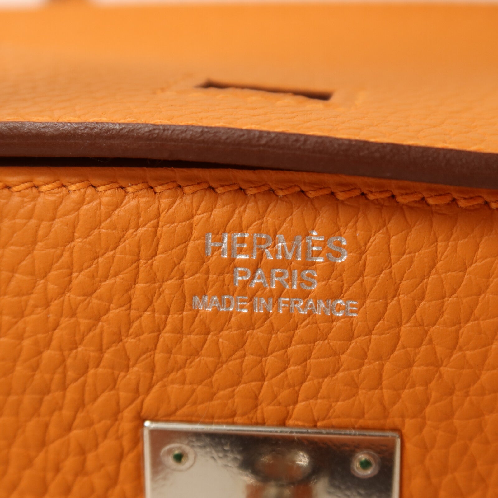 HERMES Togo皮革Birkin 30銀扣手挽袋Orange