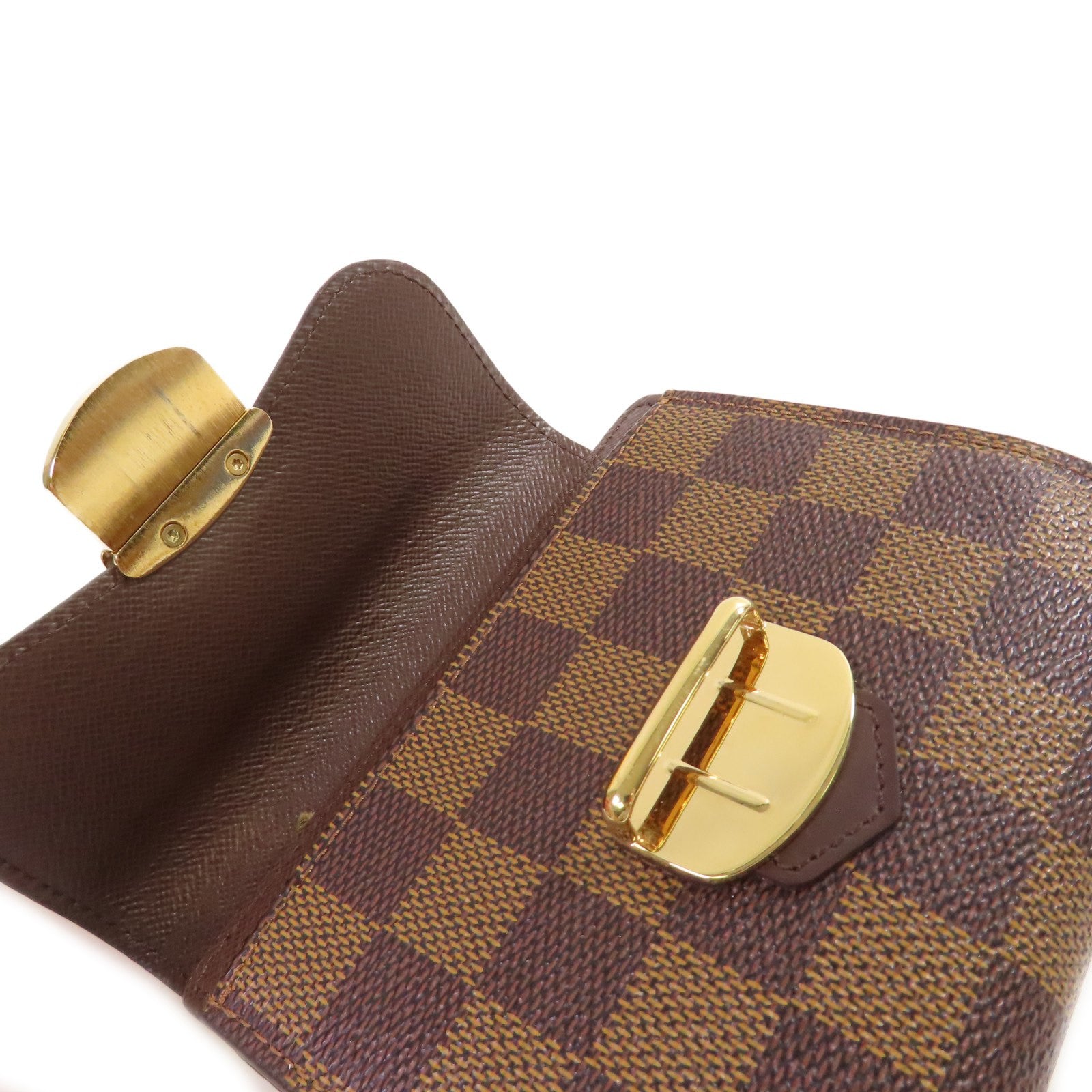 LOUIS VUITTON Damier Ebene Joey Short Wallet金扣短錢包啡色