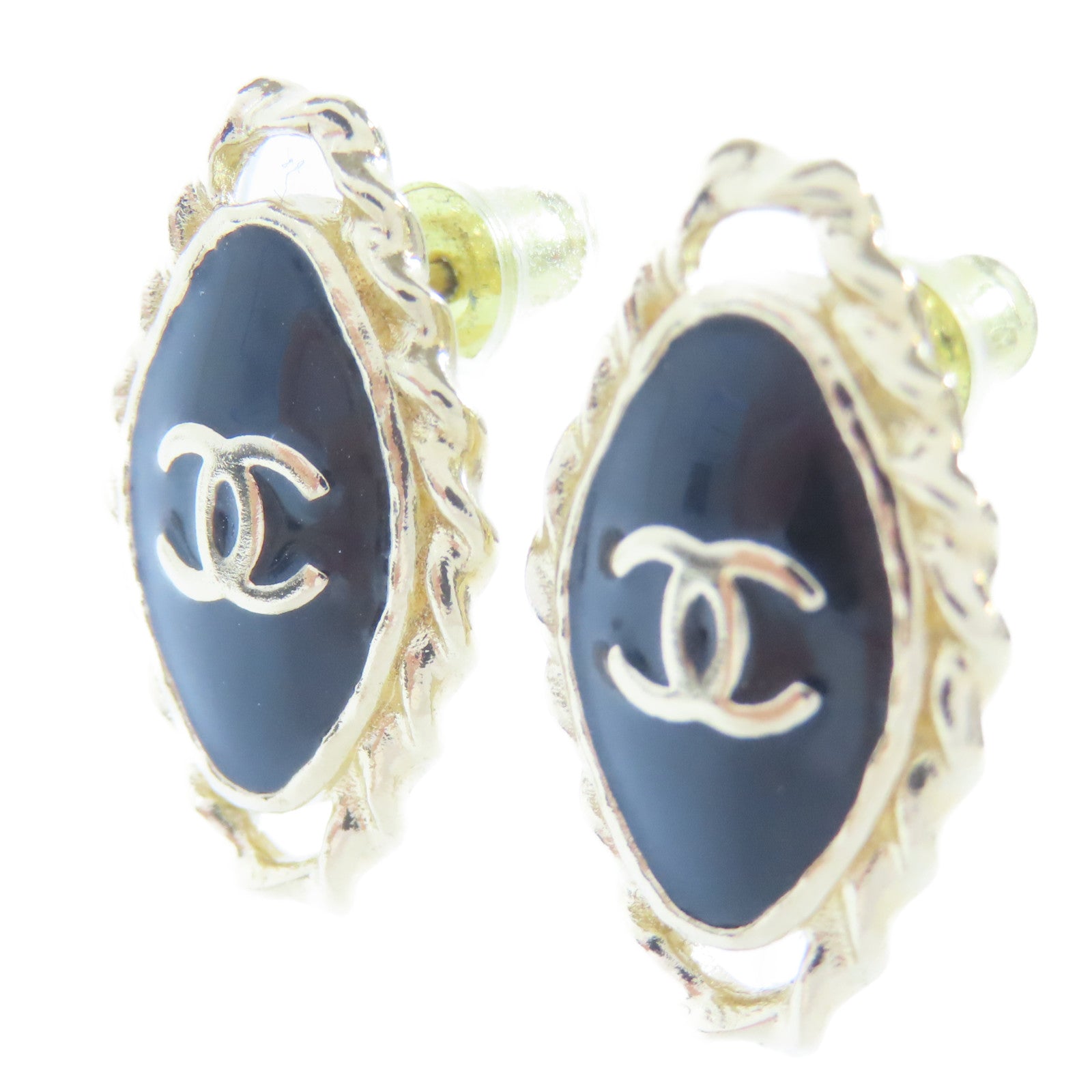 CHANEL 金屬Earrings耳環黑色/金色