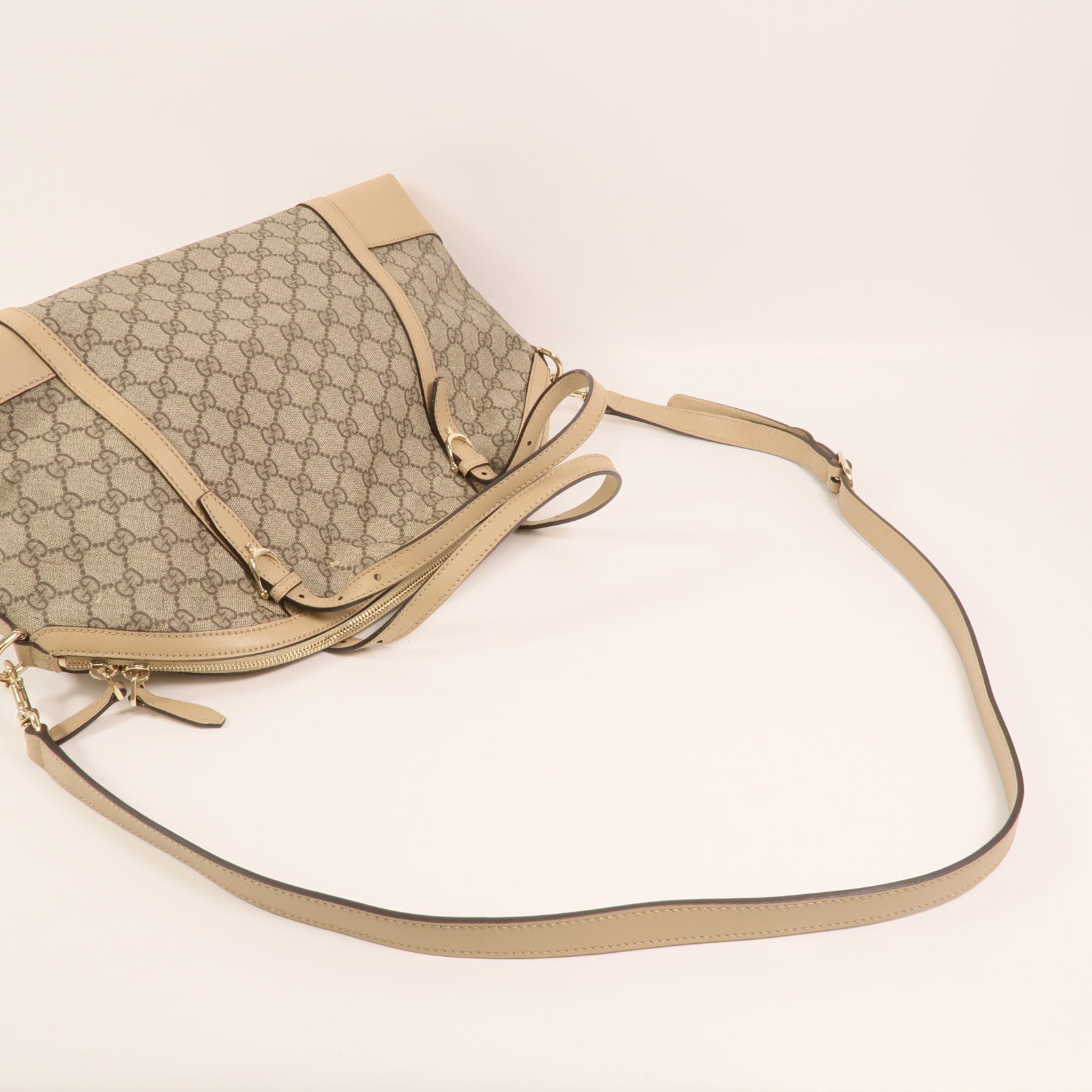 GUCCI 塗層帆布Nice Dome金扣手挽肩背兩用袋