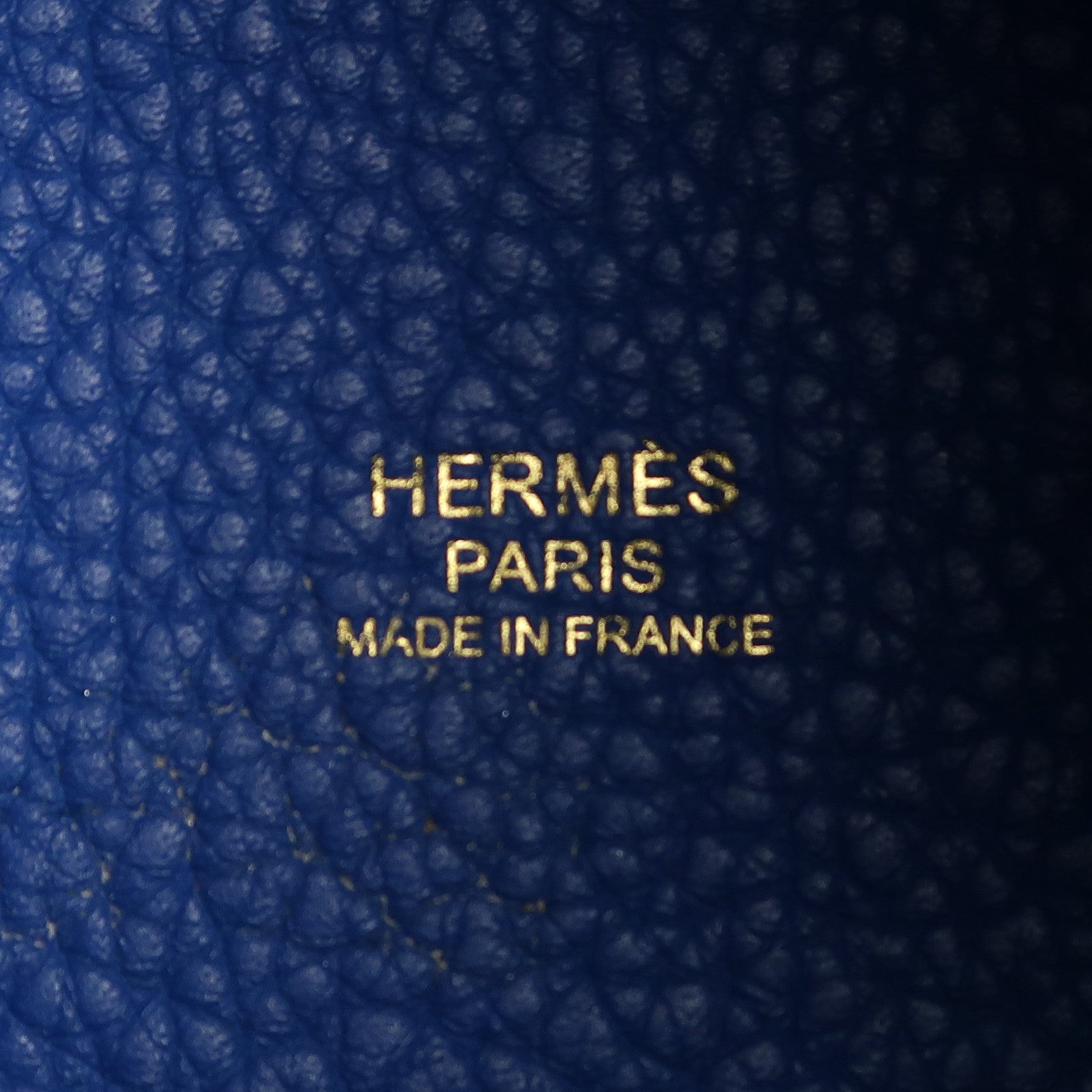 HERMES Clemence皮革Picotin MM金扣手挽袋Blue France