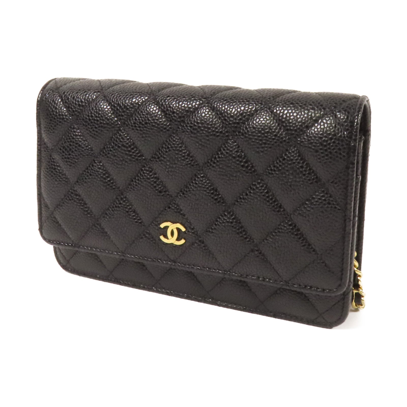 CHANEL 牛皮皮革WOC Wallet On Chain金扣鏈帶肩背袋