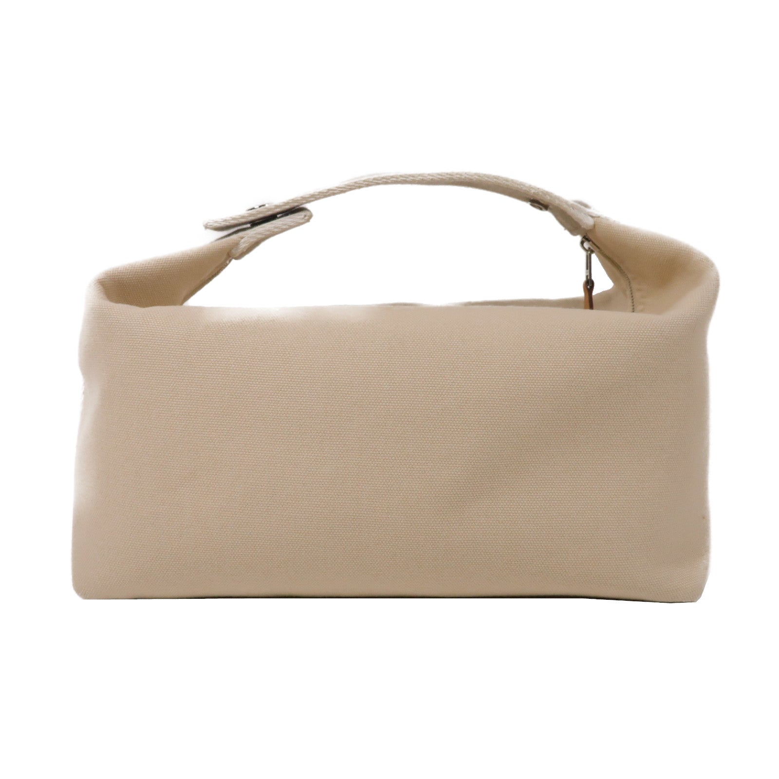 HERMES 帆布Bride A Brac Cabriole銀扣手挽袋米色