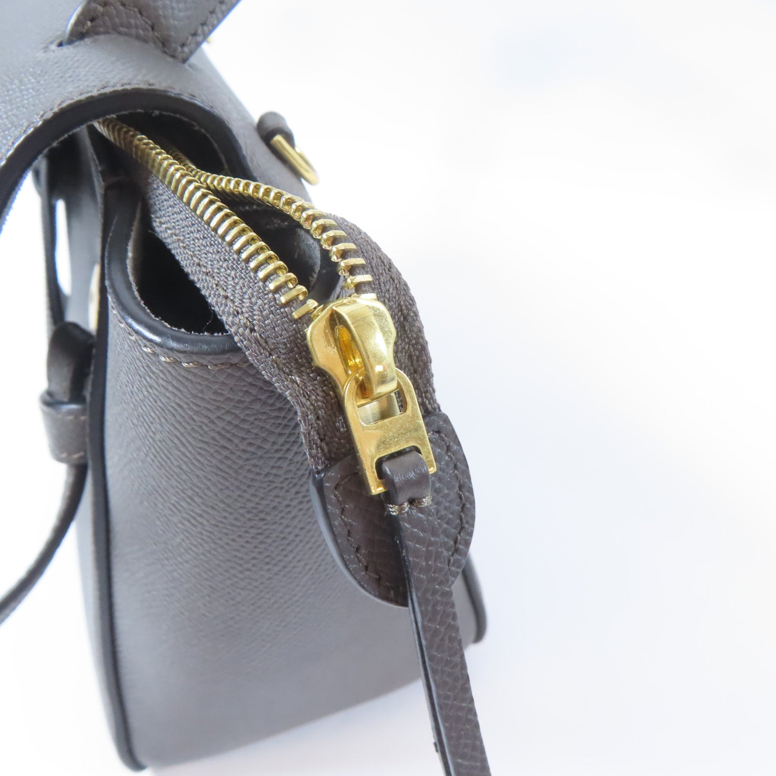 CELINE 牛皮皮革Nano Belt Bag金扣手挽肩背兩用袋灰色