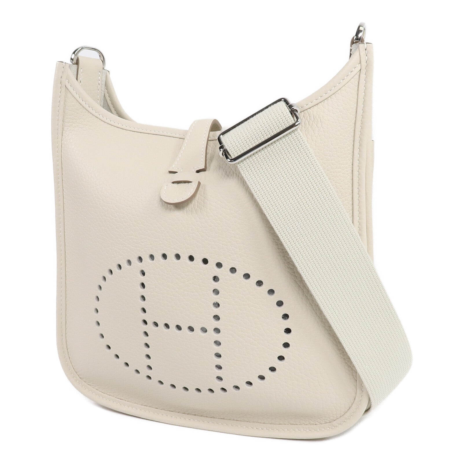 HERMES Clemence皮革Evelyne 23肩背袋Craie