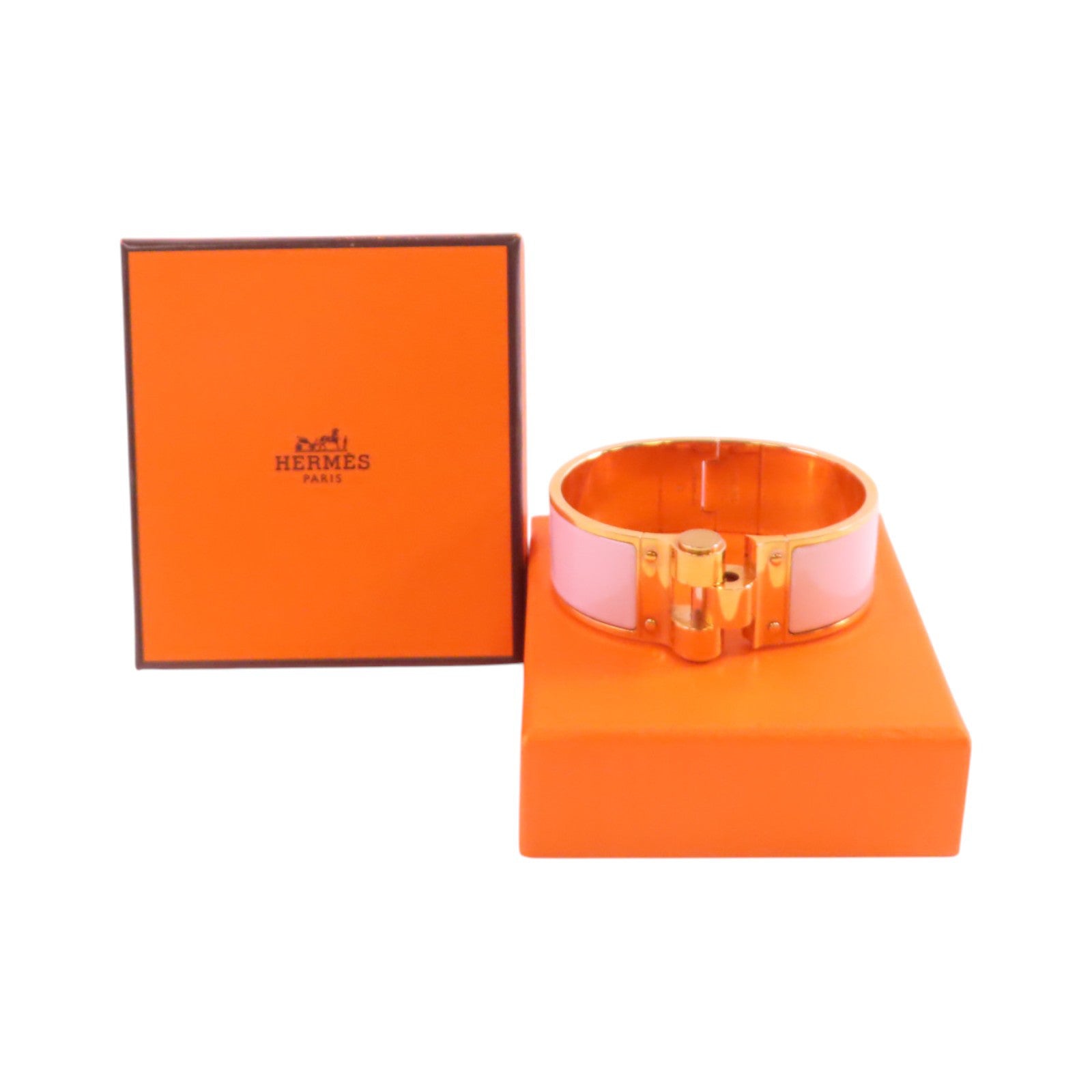HERMES 鍍金/琺瑯Bracelet金扣手鐲