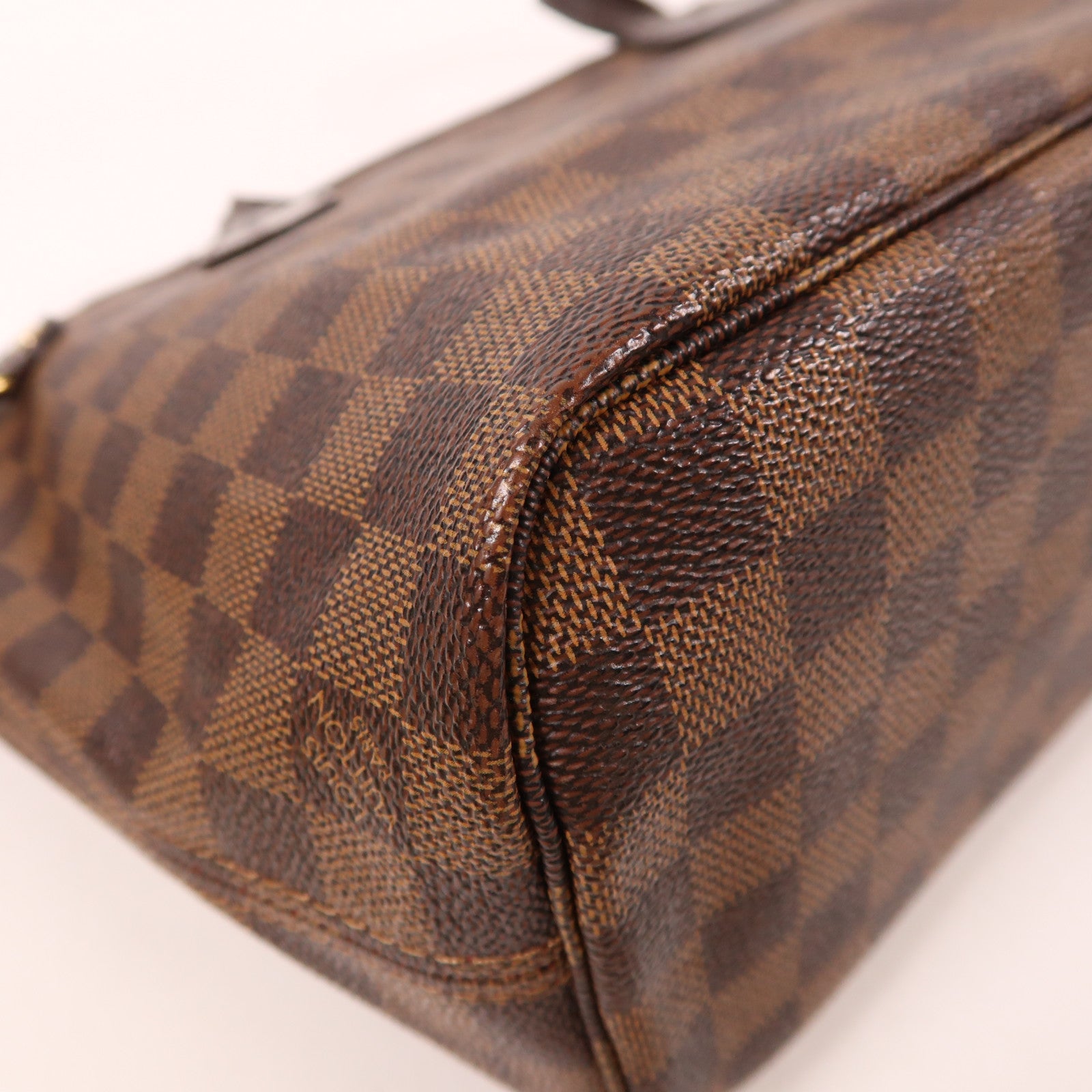 LOUIS VUITTON Damier Ebene Neverfull PM金扣手挽袋