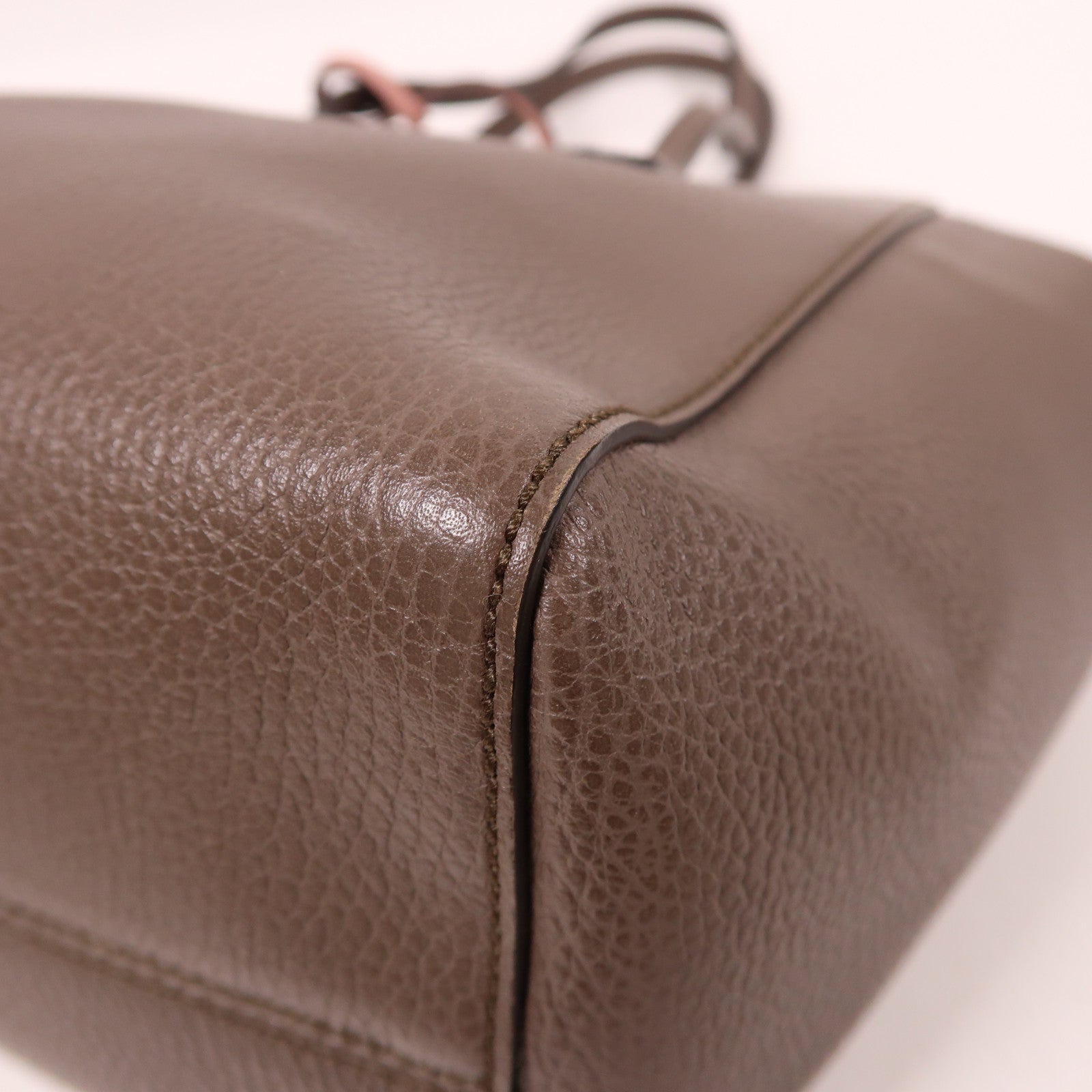GUCCI 牛皮皮革Shoulder Bag金扣肩背袋卡其色/粉紅色