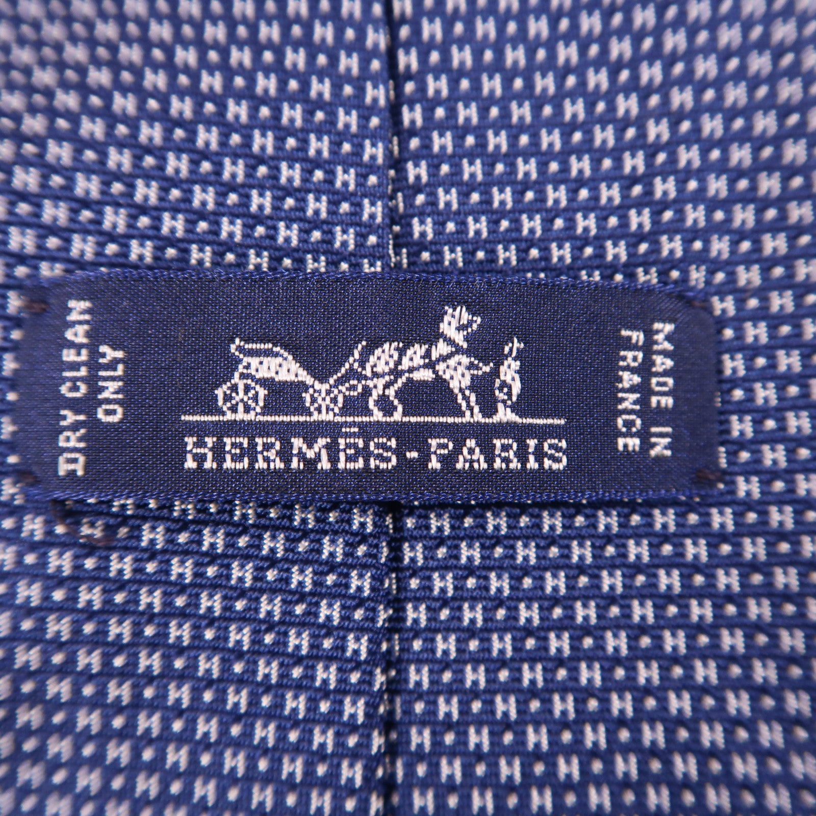 HERMES 絲質Tie領帶藍色