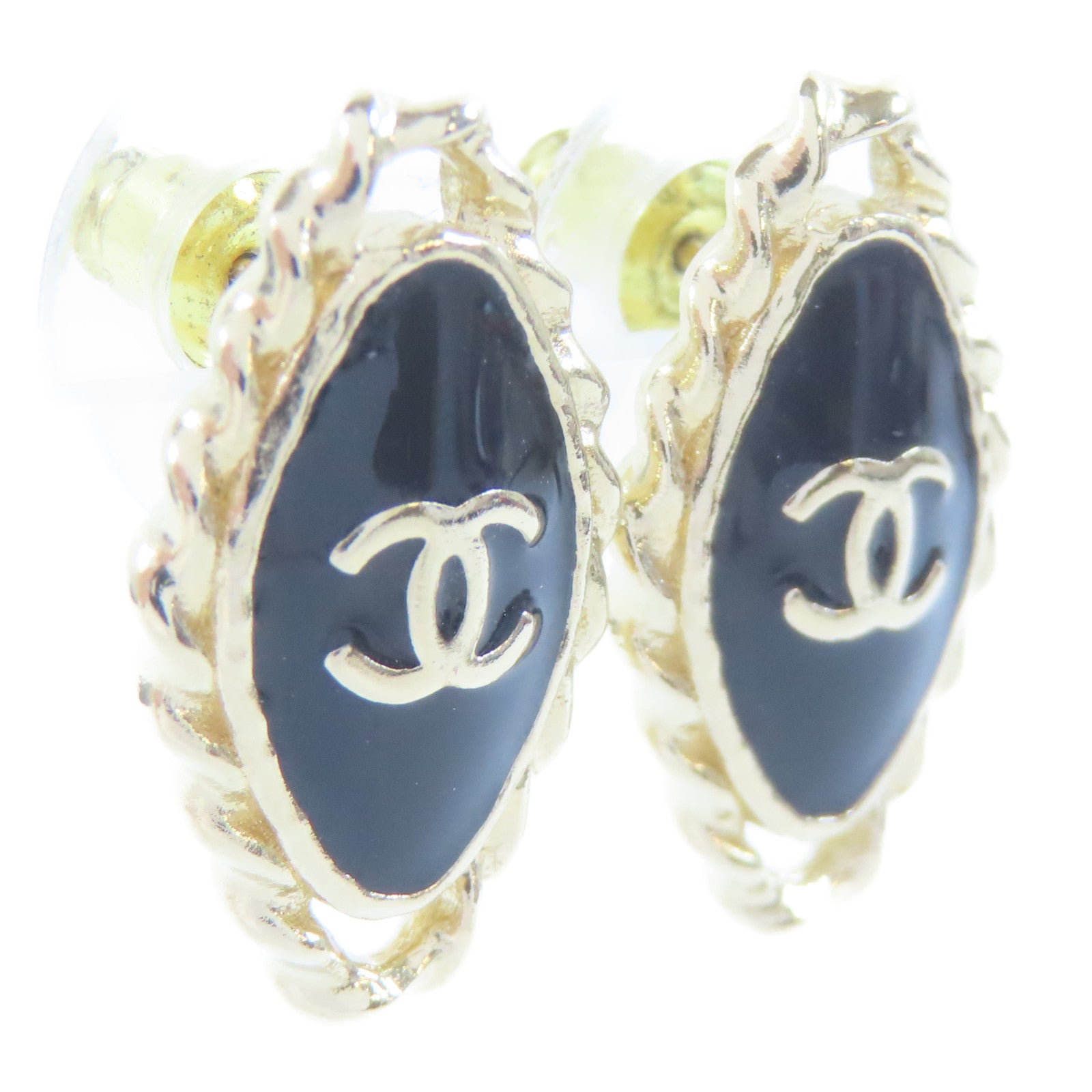 CHANEL 金屬Earrings耳環黑色/金色