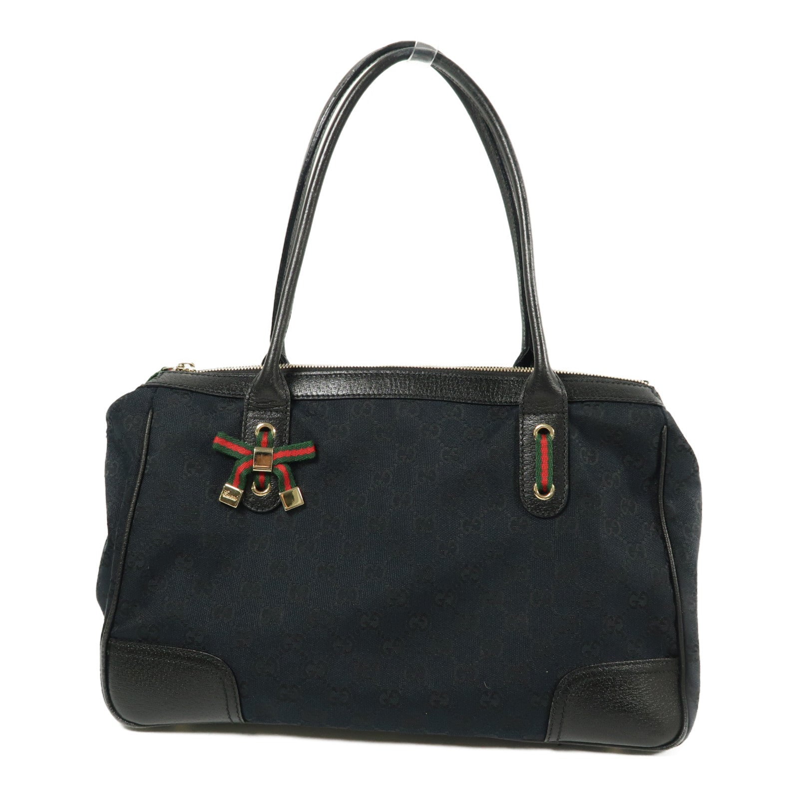 GUCCI 帆布/皮革Shoulder Bag金扣肩背袋