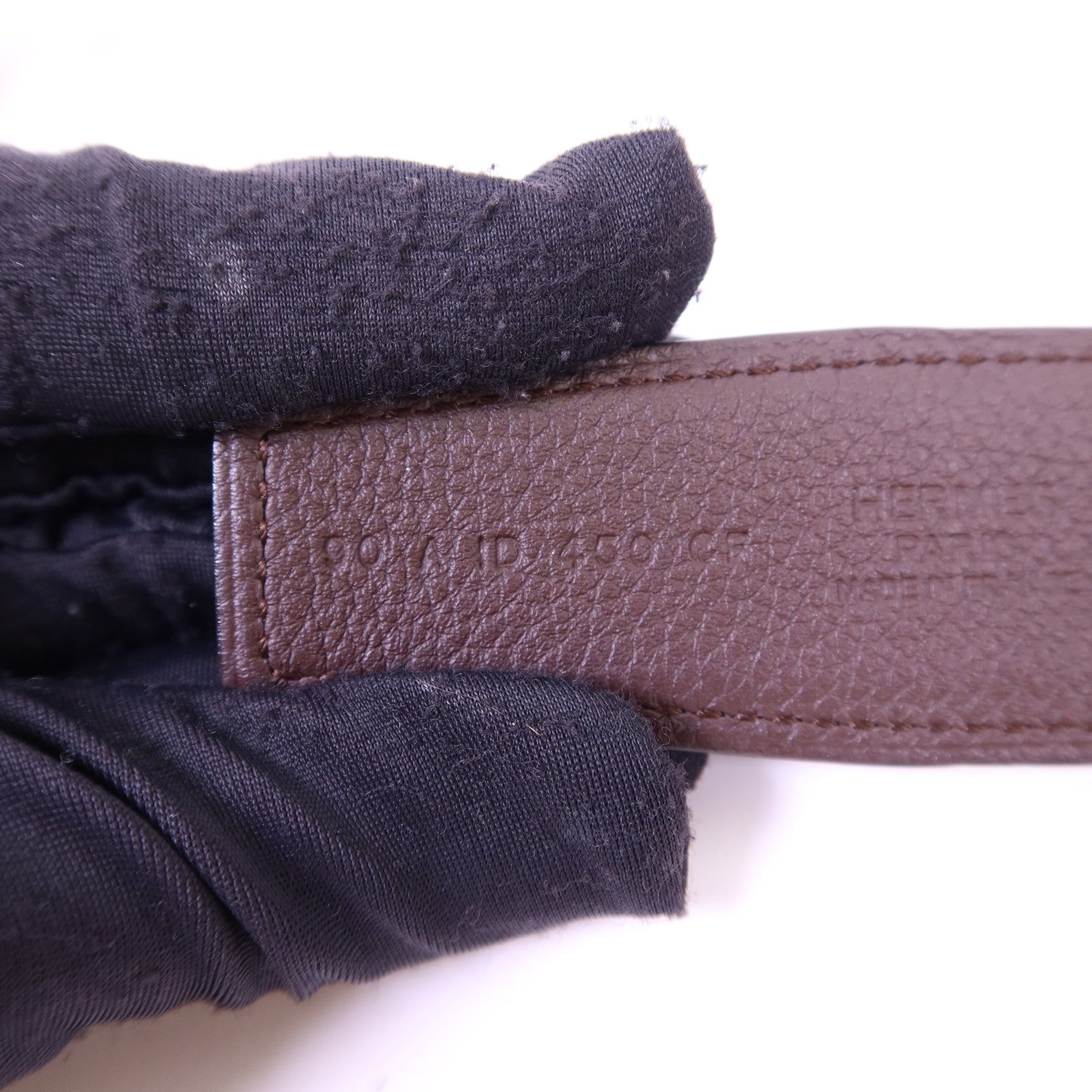 HERMES Box/Togo皮革Constance H Belt 90cm金扣皮帶Noir/Chocolat