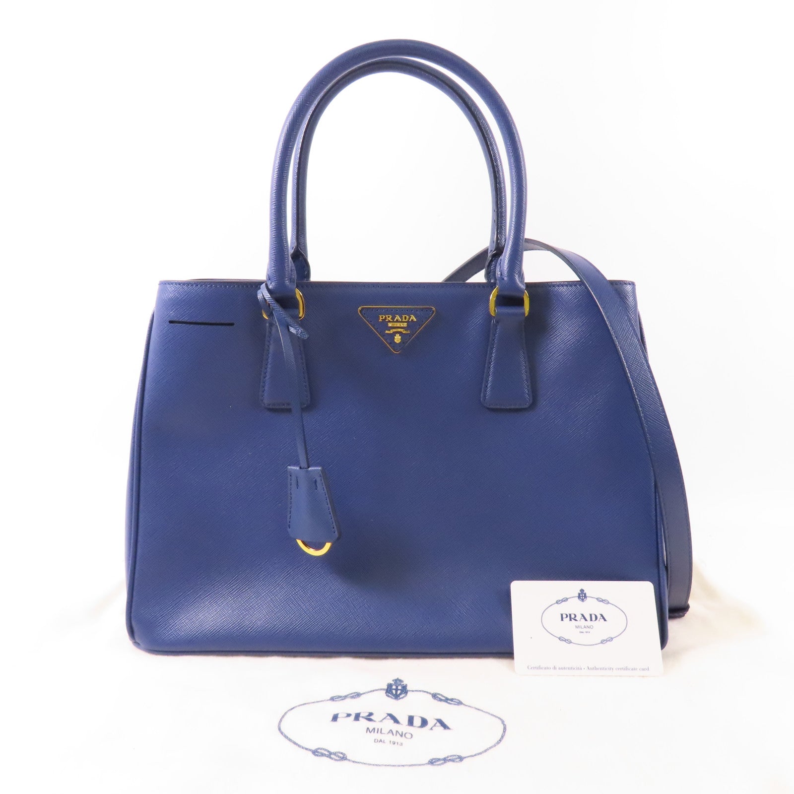 PRADA 牛皮皮革Galleria金扣手挽肩背兩用袋