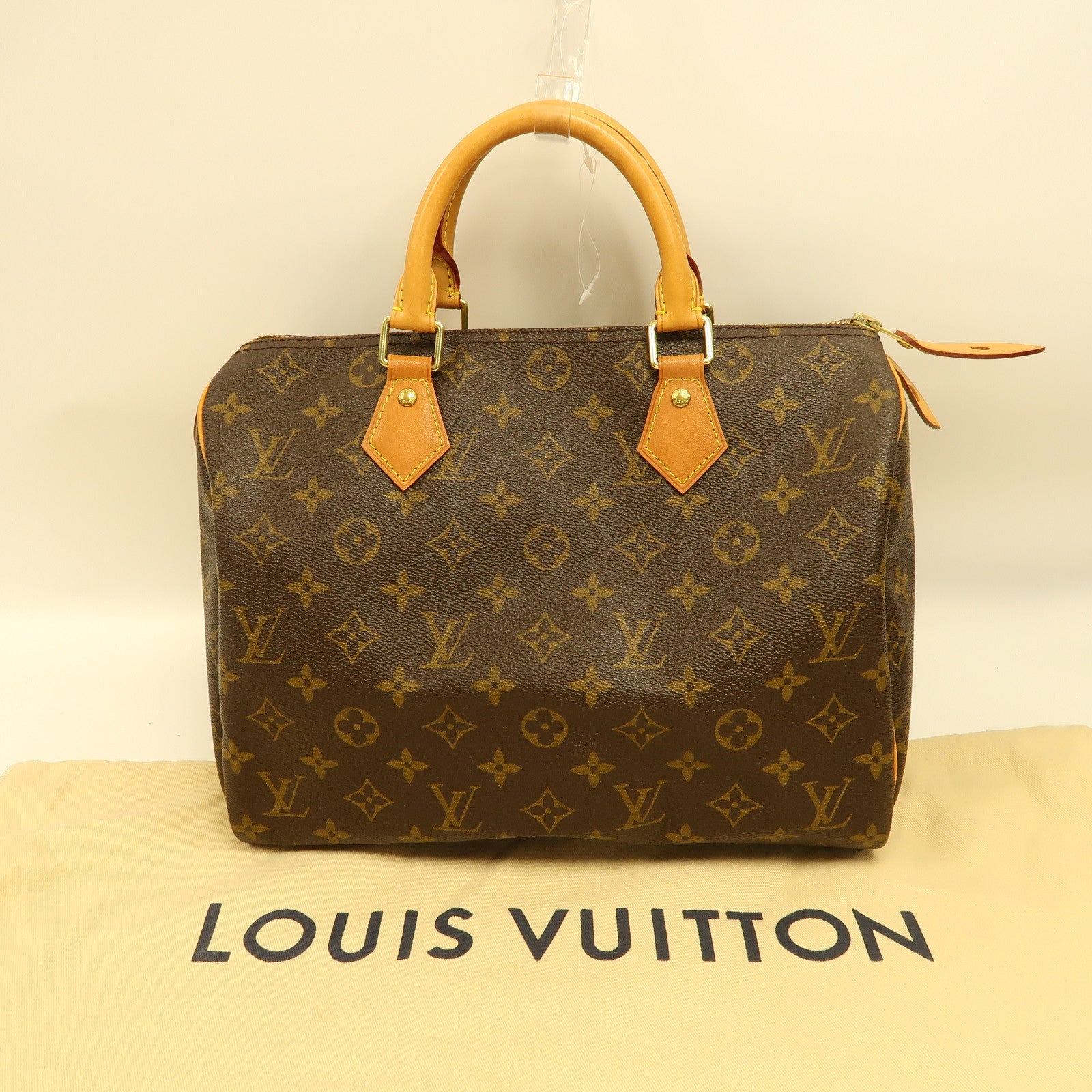 LOUIS VUITTON Monogram Speedy 30金扣手挽袋啡色