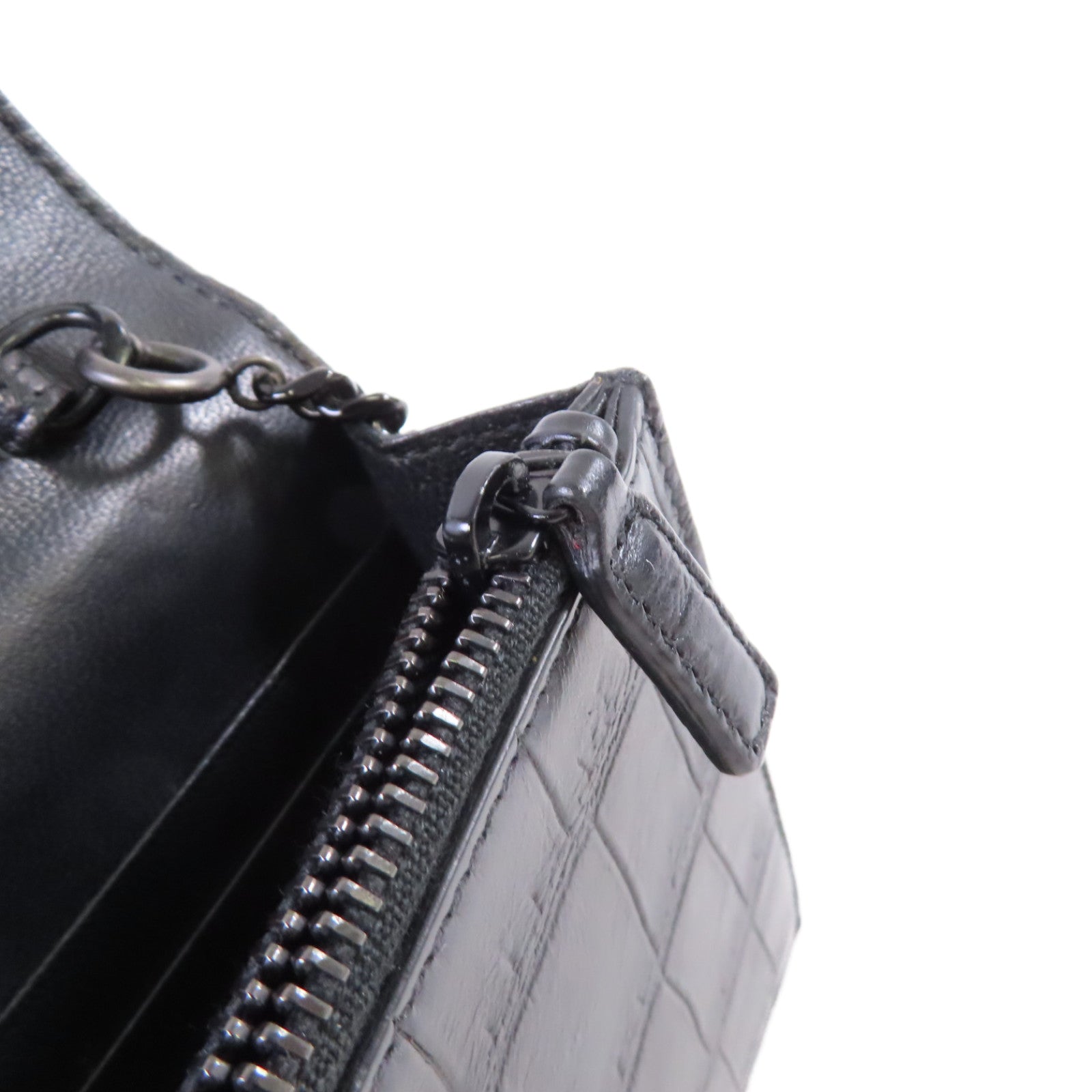 YVES SAINT LAURENT 牛皮皮革WOC Shoulder Bag鏈帶肩背袋黑色