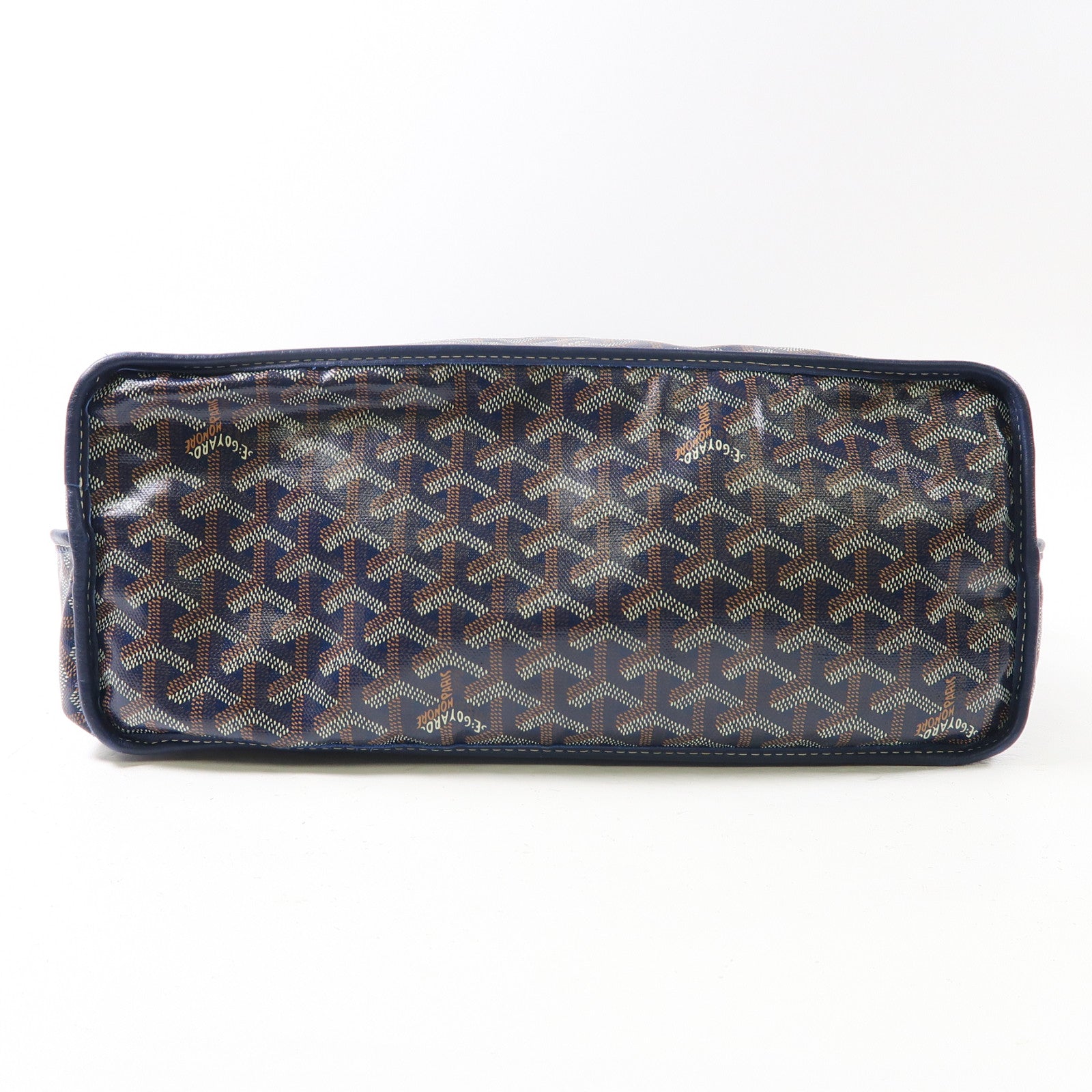 GOYARD 塗層帆布Anjou銀扣手挽袋/肩背袋深藍色