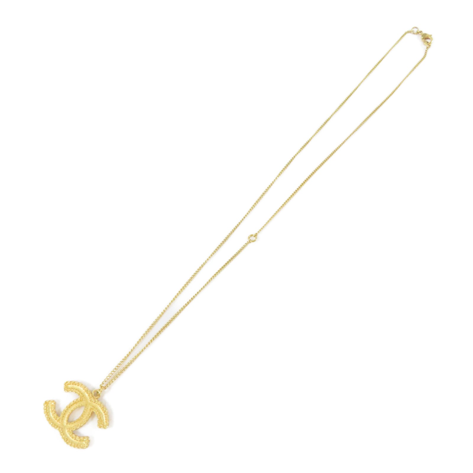 CHANEL 金屬Colink Necklace項鍊金色#60cm