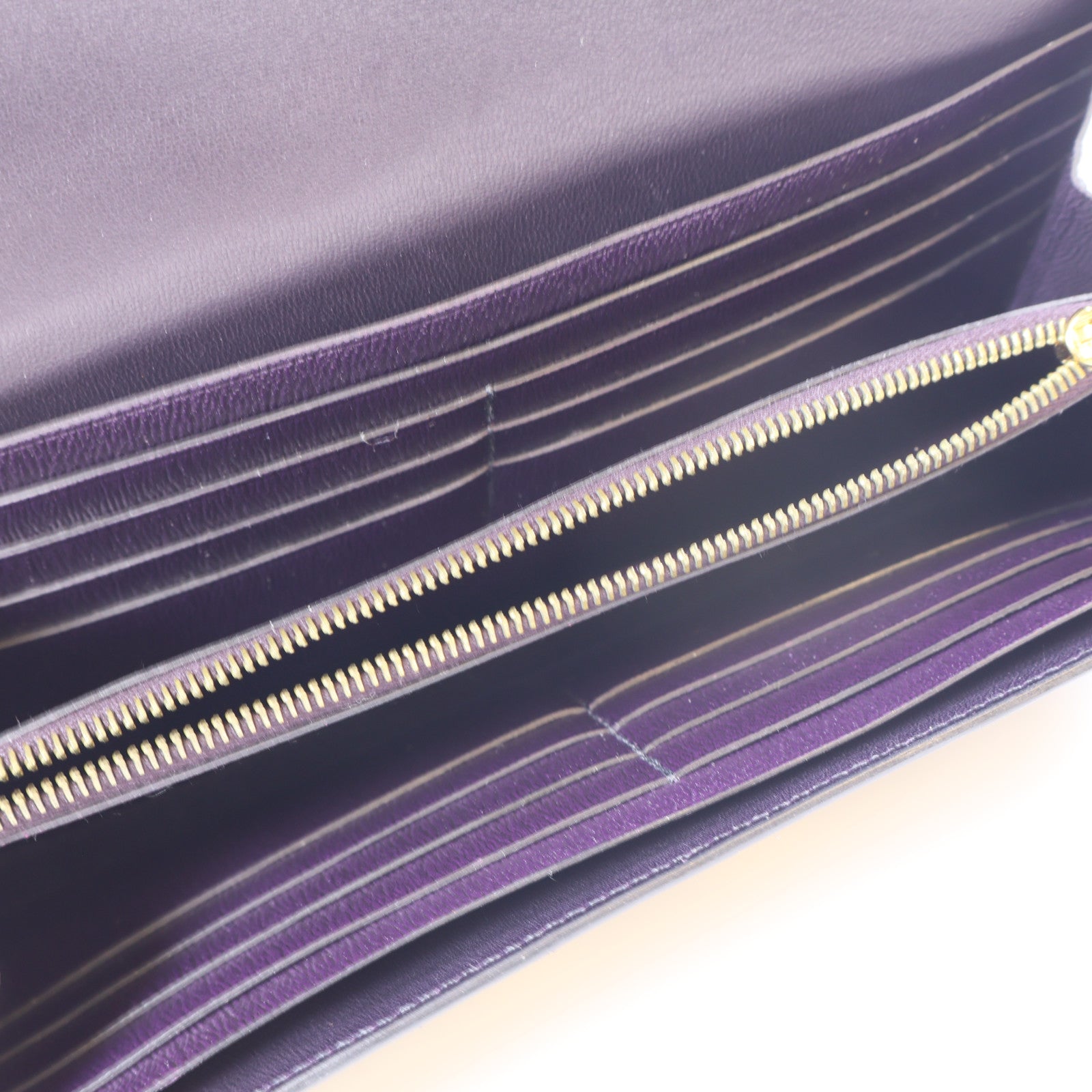 HERMES 鱷魚皮革Constance Long Wallet金扣長錢包紫色