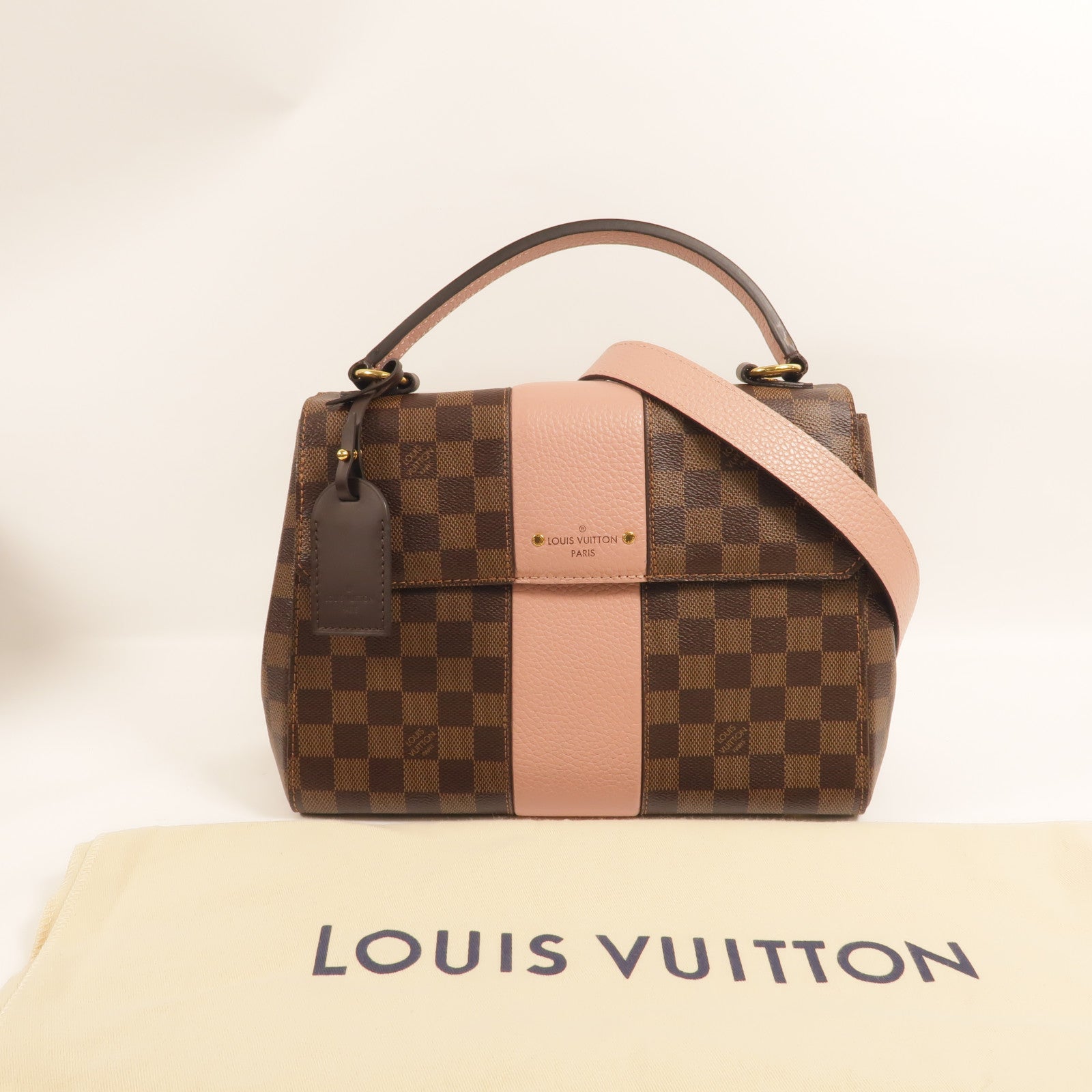 LOUIS VUITTON Damier Bond Street Magnolia金扣手挽肩背兩用袋