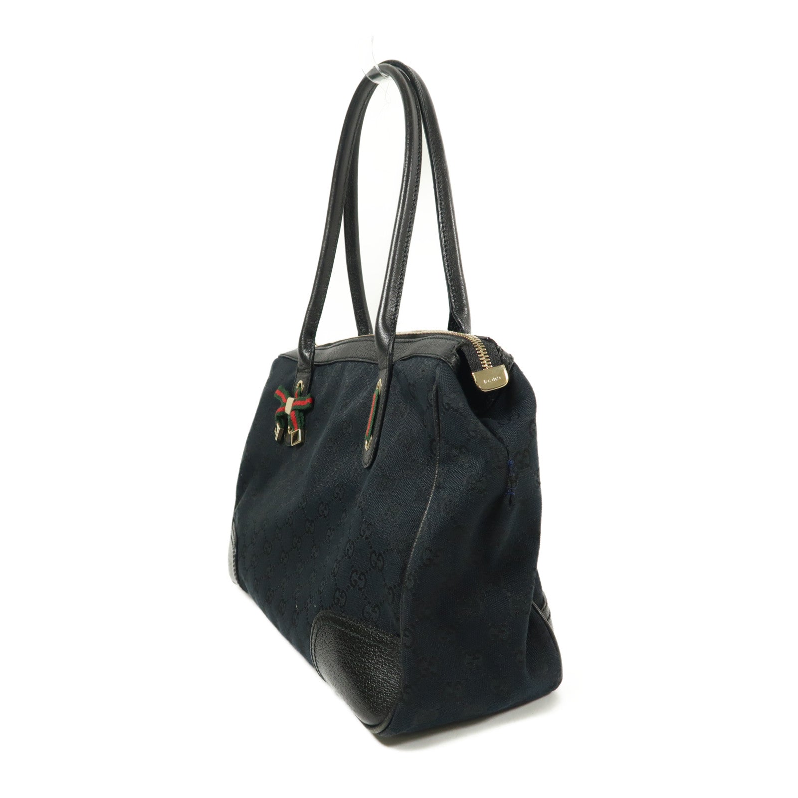 GUCCI 帆布/皮革Shoulder Bag金扣肩背袋