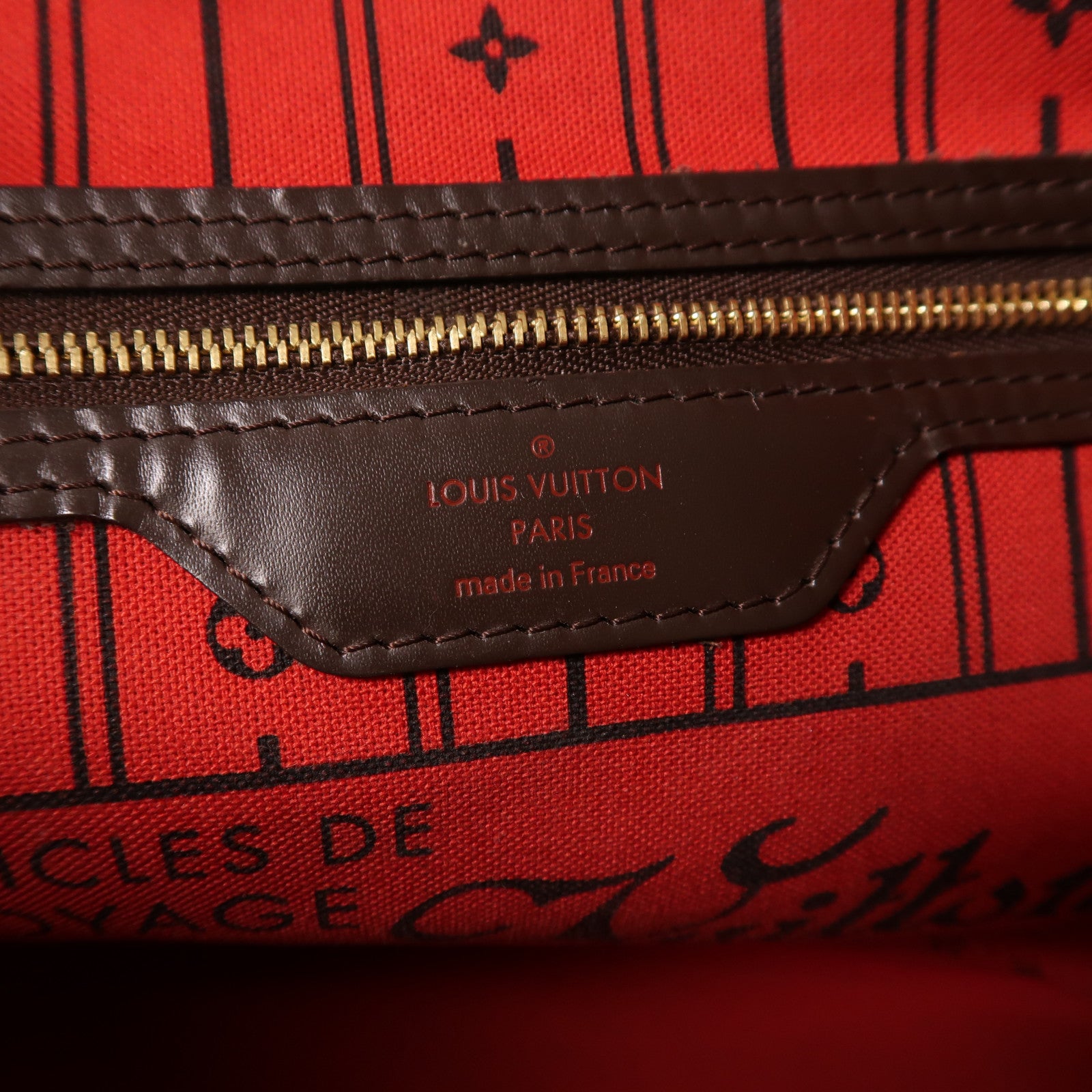 LOUIS VUITTON Damier Ebene Neverfull PM金扣手挽袋