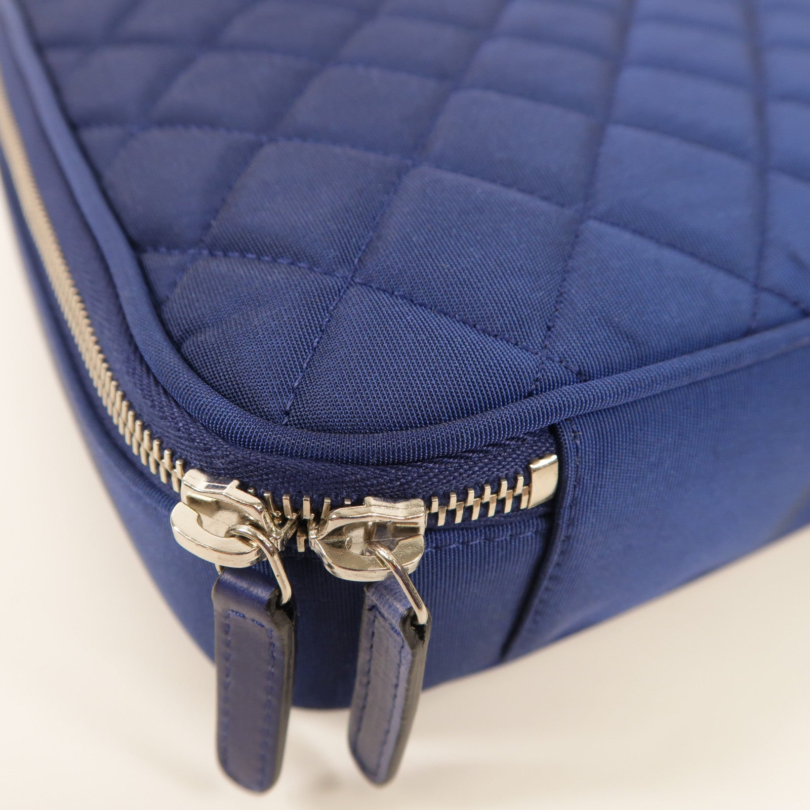 CHANEL CC SHW Laptop Bag Nylon Blue