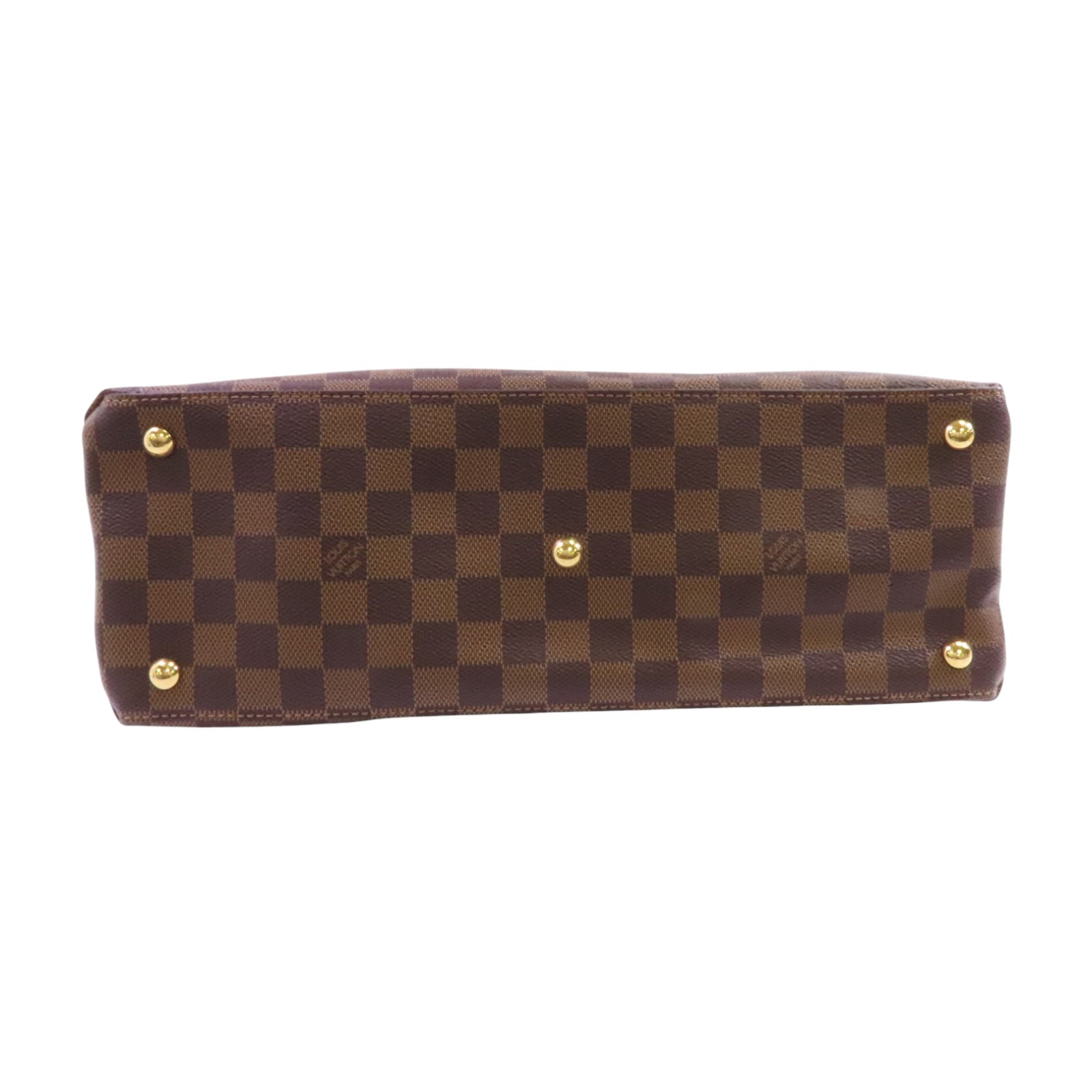 LOUIS VUITTON Damier Ebene Riverside金扣手挽肩背兩用袋