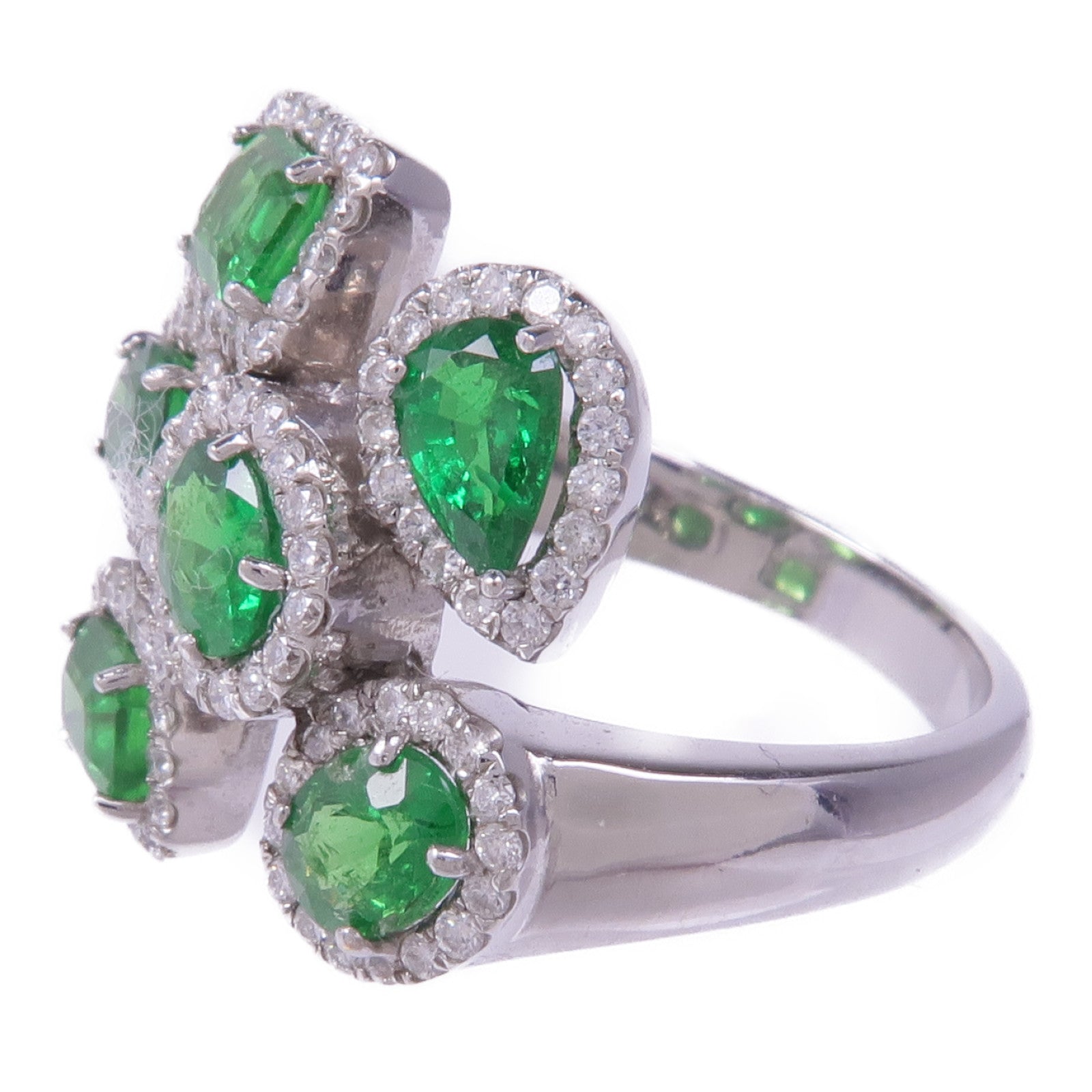 JEWELRY 14K白金Diamond Crystal Ring鑽石/水晶戒指US#7