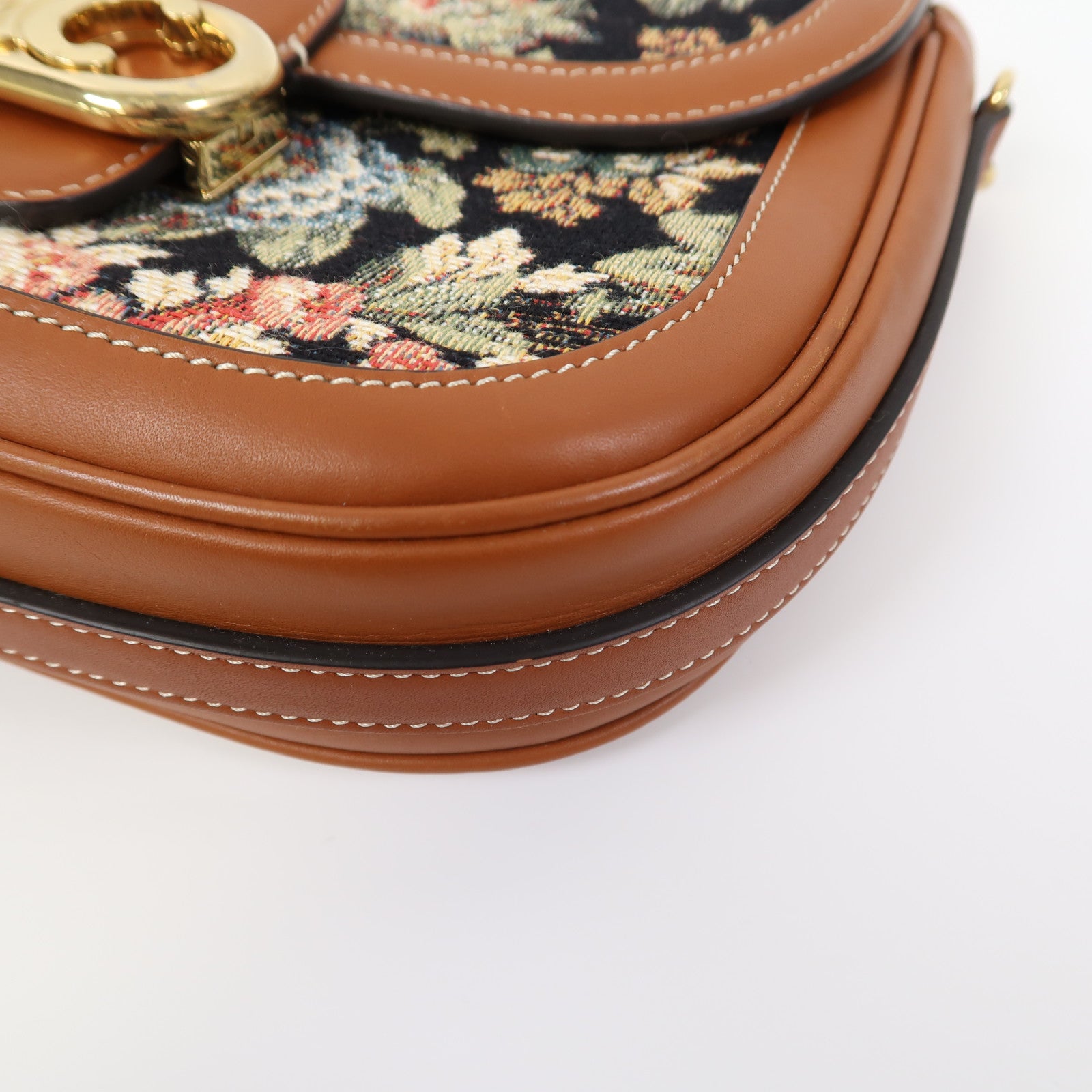 CELINE 帆布Shoulder Bag金扣鏈帶肩背袋啡色