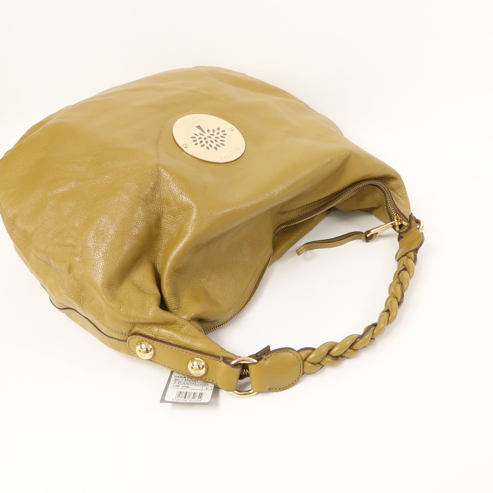 MULBERRY 【激減優惠】牛皮皮革Daria Hobo金扣肩背袋綠色