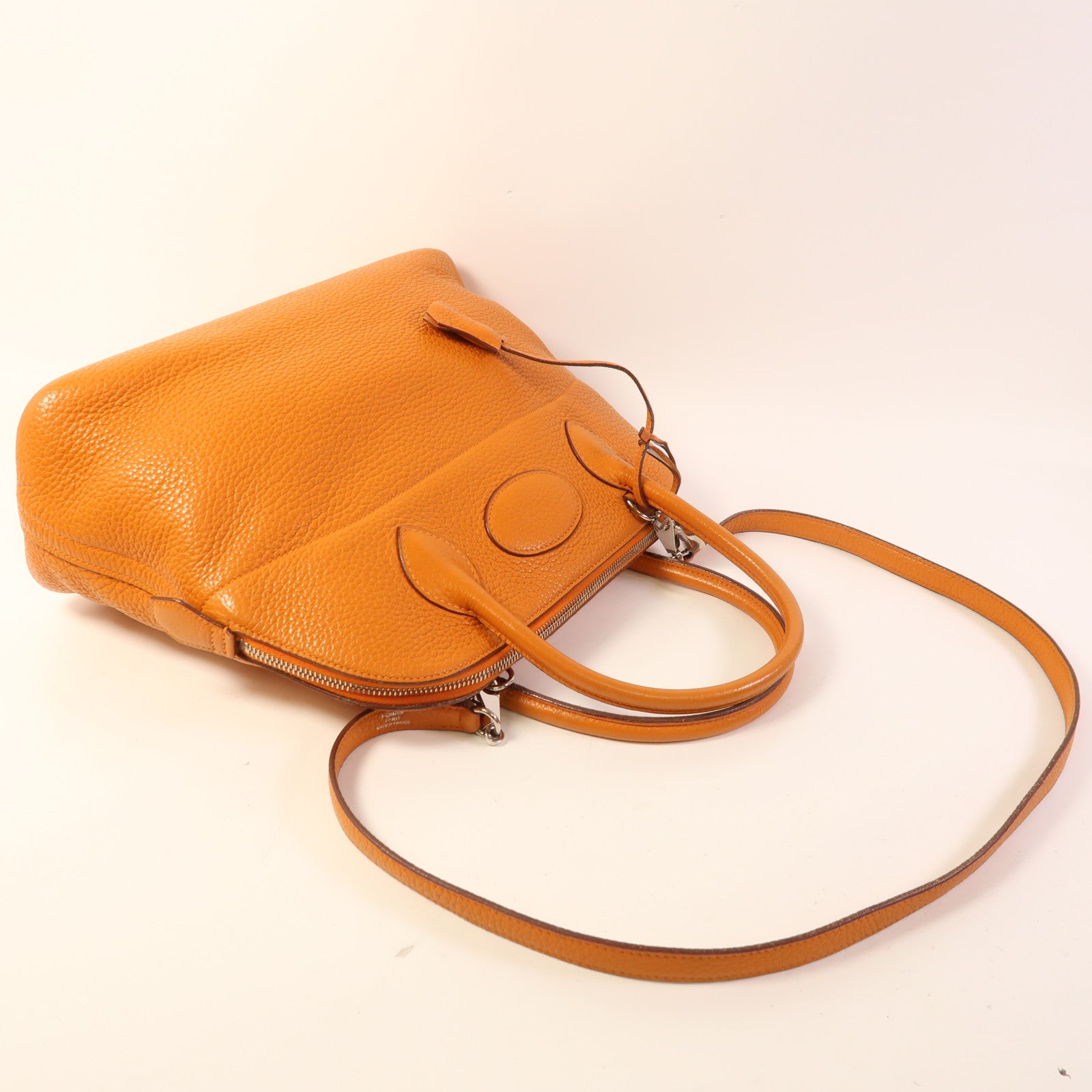 HERMES Clemence皮革Bolide 31銀扣手挽肩背兩用袋