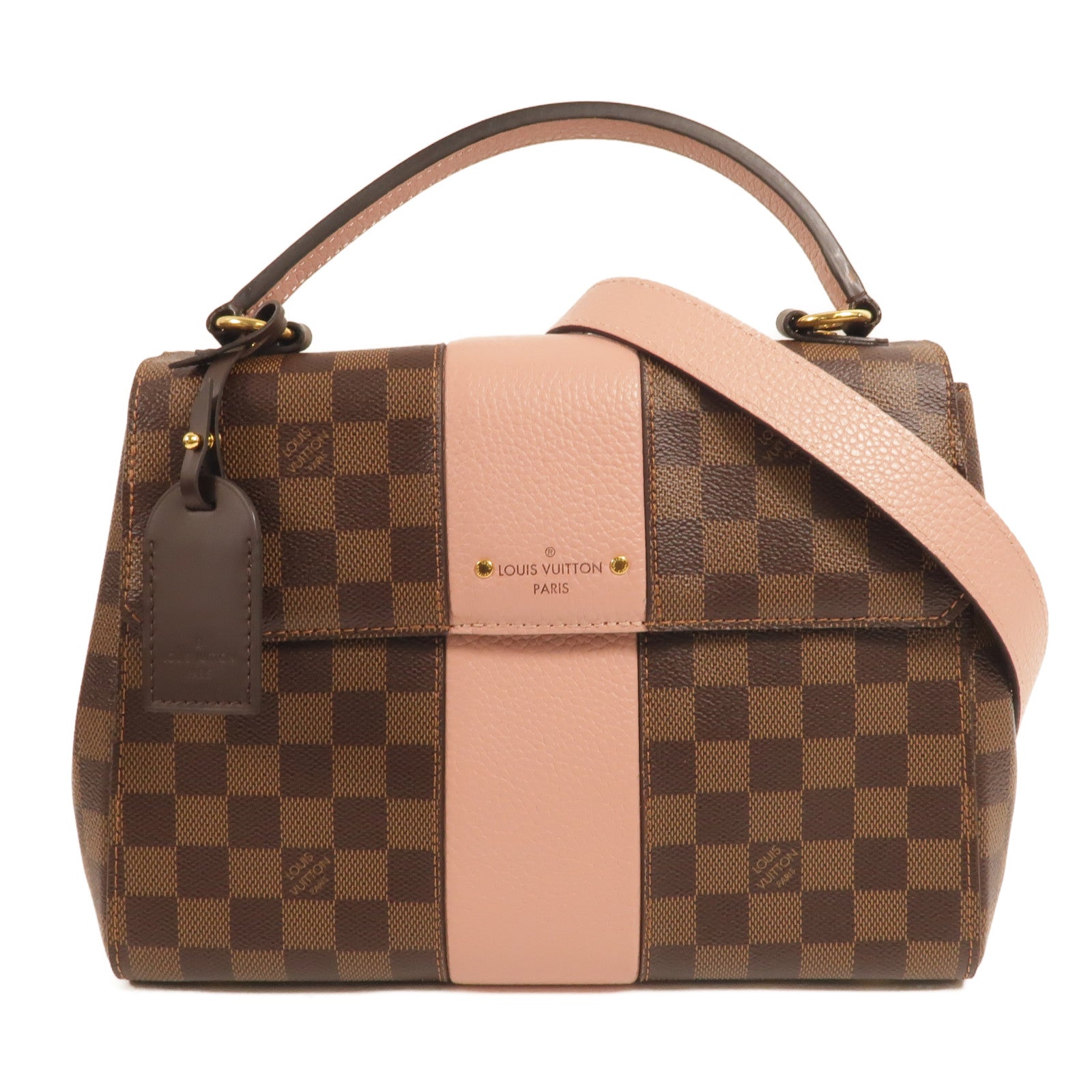LOUIS VUITTON Damier Bond Street Magnolia金扣手挽肩背兩用袋